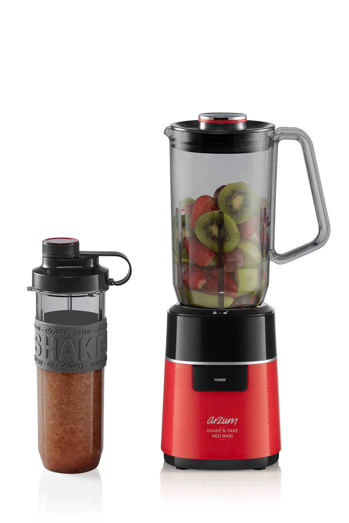 مخلوط کن شخصی RED AR1174 K SHAKE'N TAKE NEO MAXI BLENDER قرمز 500+ میلی لیتر C F پلاستیک 3 سال 50 هرتز Arzum