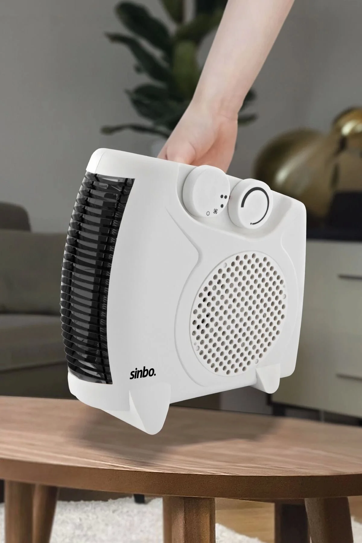 بخاری فن دار سفید گرم سرد و افقی SFH 6940 مناسب برای استفاده عمودی Sinbo
