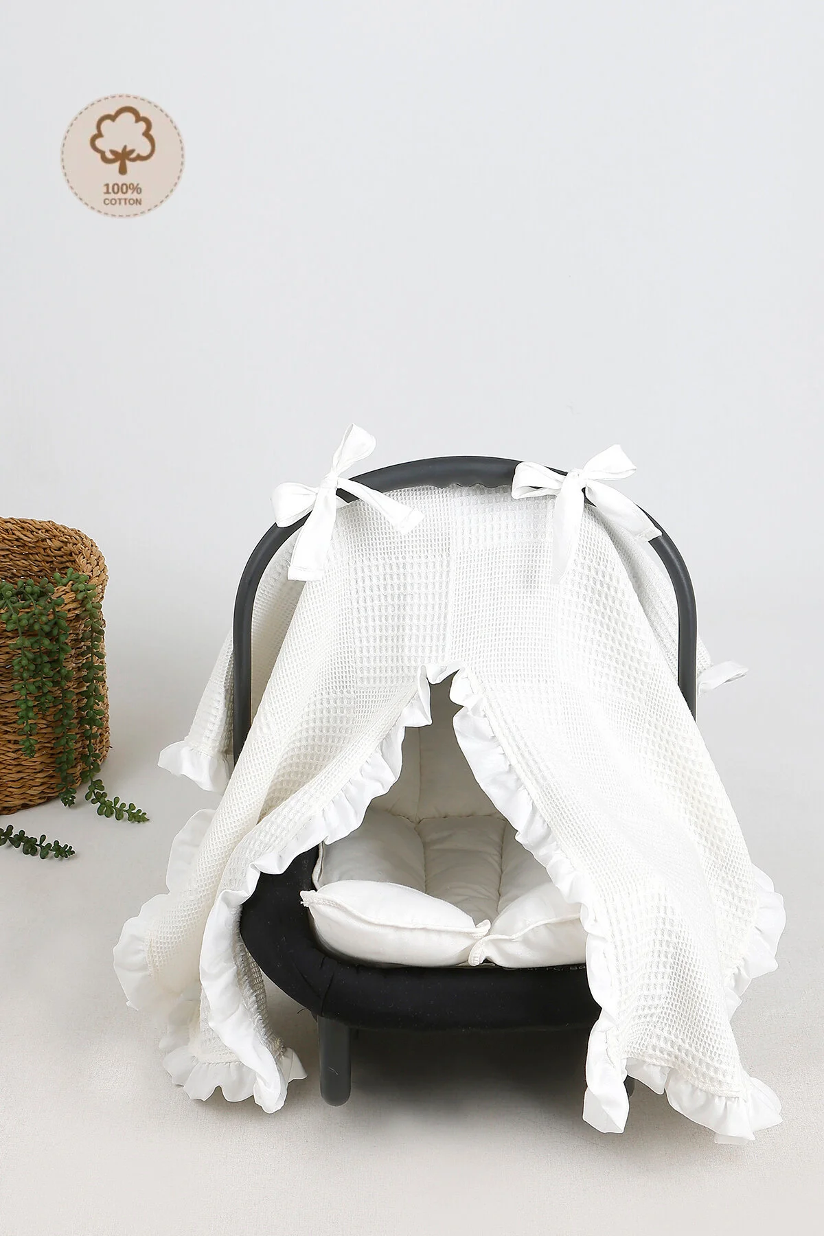 لوازم جانبی صندلی خودرو پسرانه و دخترانه بچگانه RUFFLE 2 PIKE BABY COVER CUSHION پشتیبانی شده JUNİPERUS