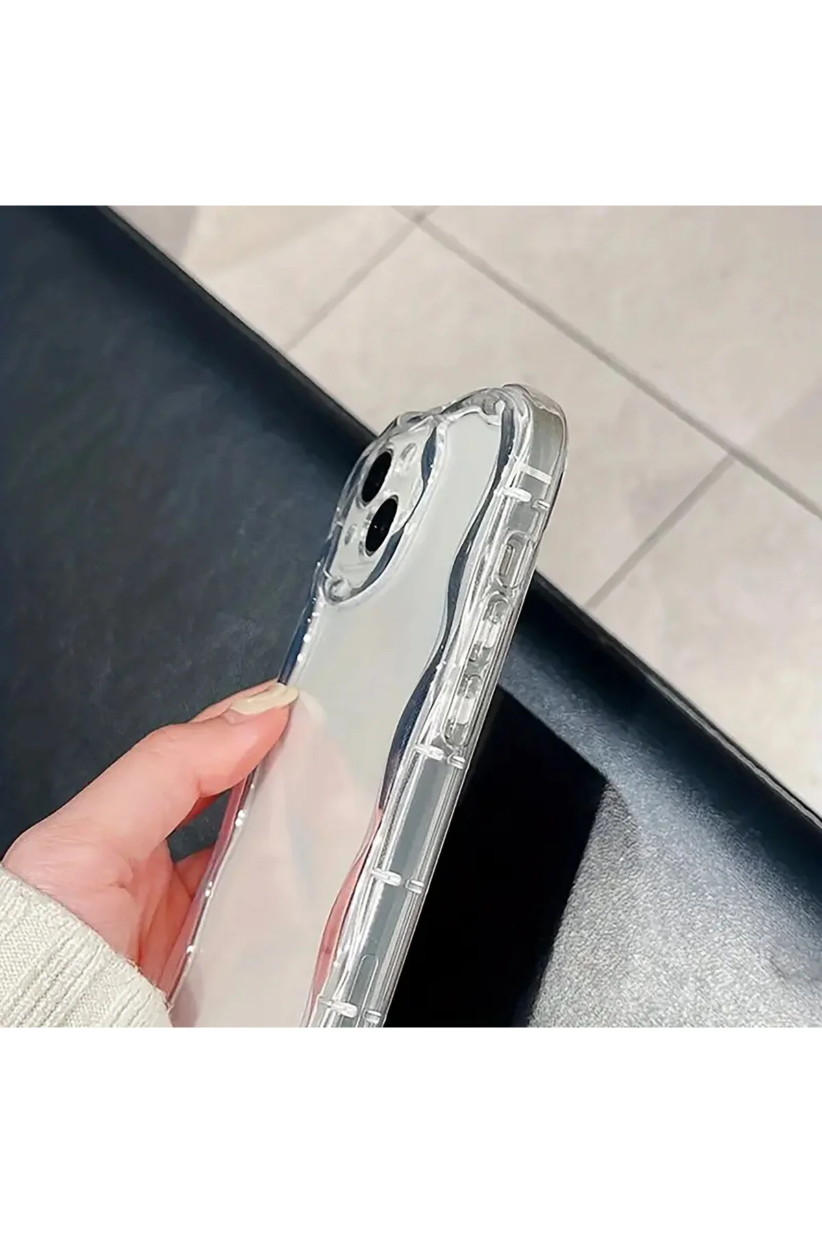 کاور و قاب سازگار برای IPHONE 16 PRO MAX WAVE EDGE شفاف سیلیکونی نرم ضد ضربه MustCase