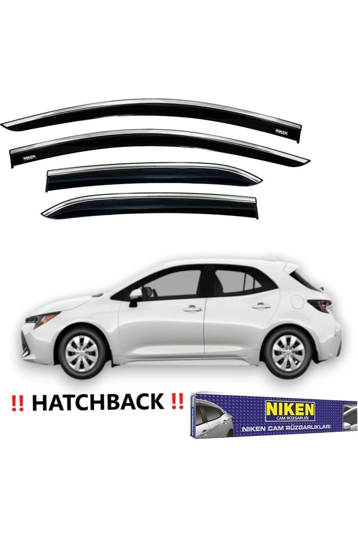 بادگیر خودرو COROLLA HATCBACK 2019 2020 2021 2022 2023 2024 باد شیشه ای با کروم HB Niken