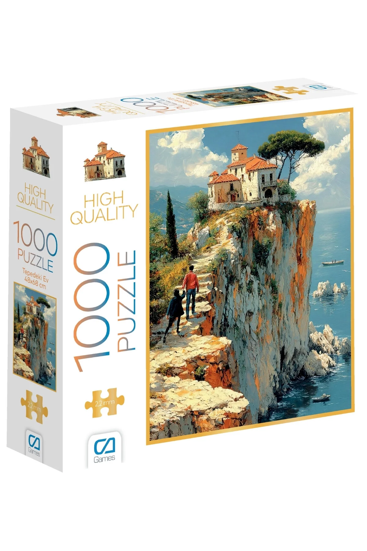 پازل HOUSE ON THE HILL 1000 PIECES 2,2MM ضخامت 48X68CM سری اره منبت کاری مویی سرگرمی حرفه ای از ترکیه CA Games