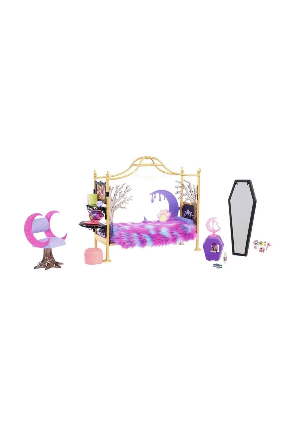عروسک های اسباب بازی و لوازم جانبی مردانه زنانه مجموعه عالی اتاق خواب MONSTER HIGH