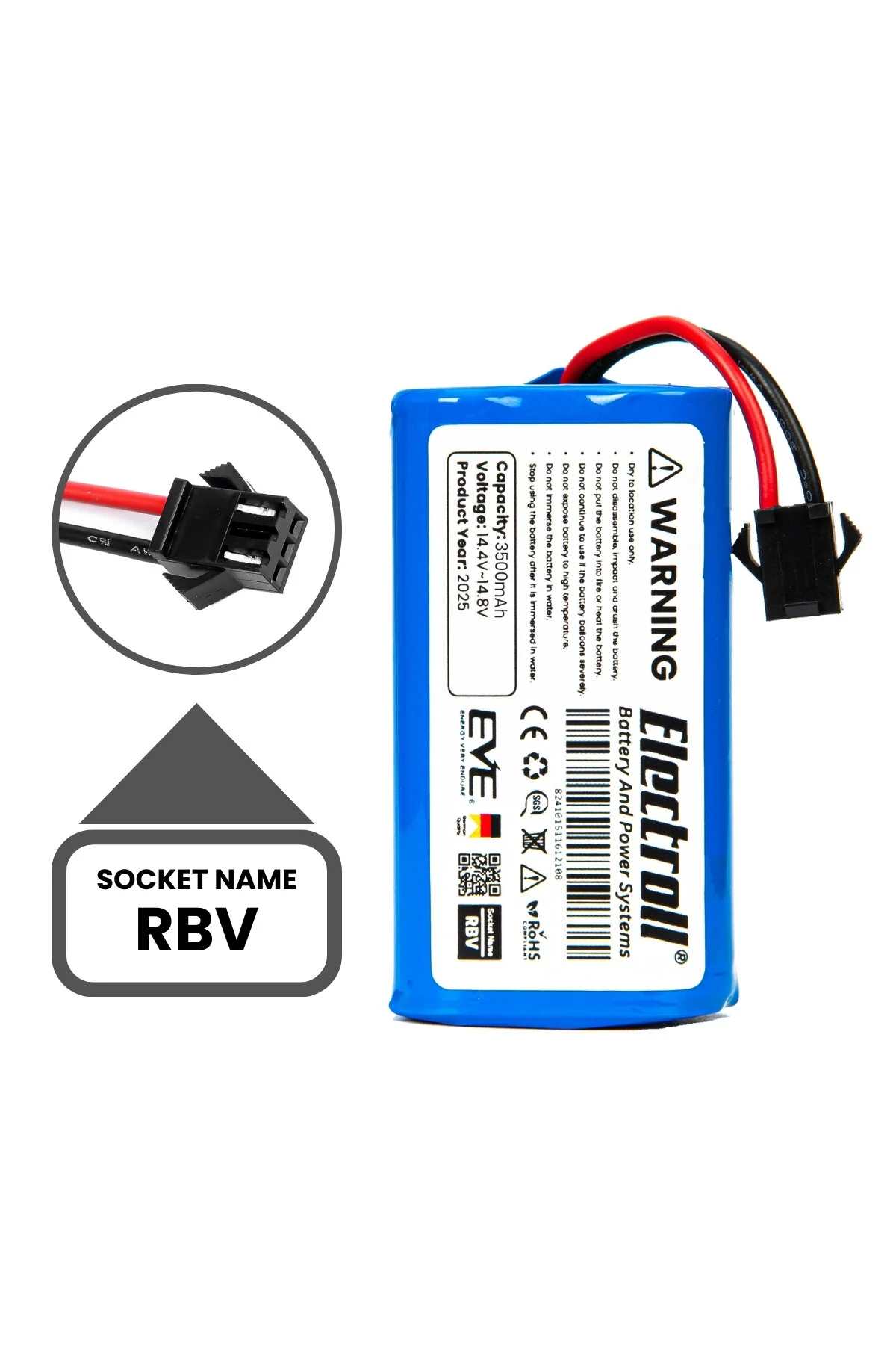 باتری و شارژر سازگار با TESVOR X500 PRO حداکثر ظرفیت ربات جاروبرقی 3500MAH ELECTROLL