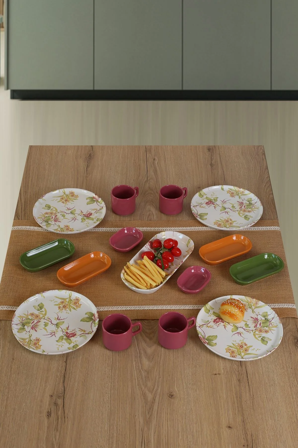 ست صبحانه باغ گل 15 قطعه مجموعه Keramika