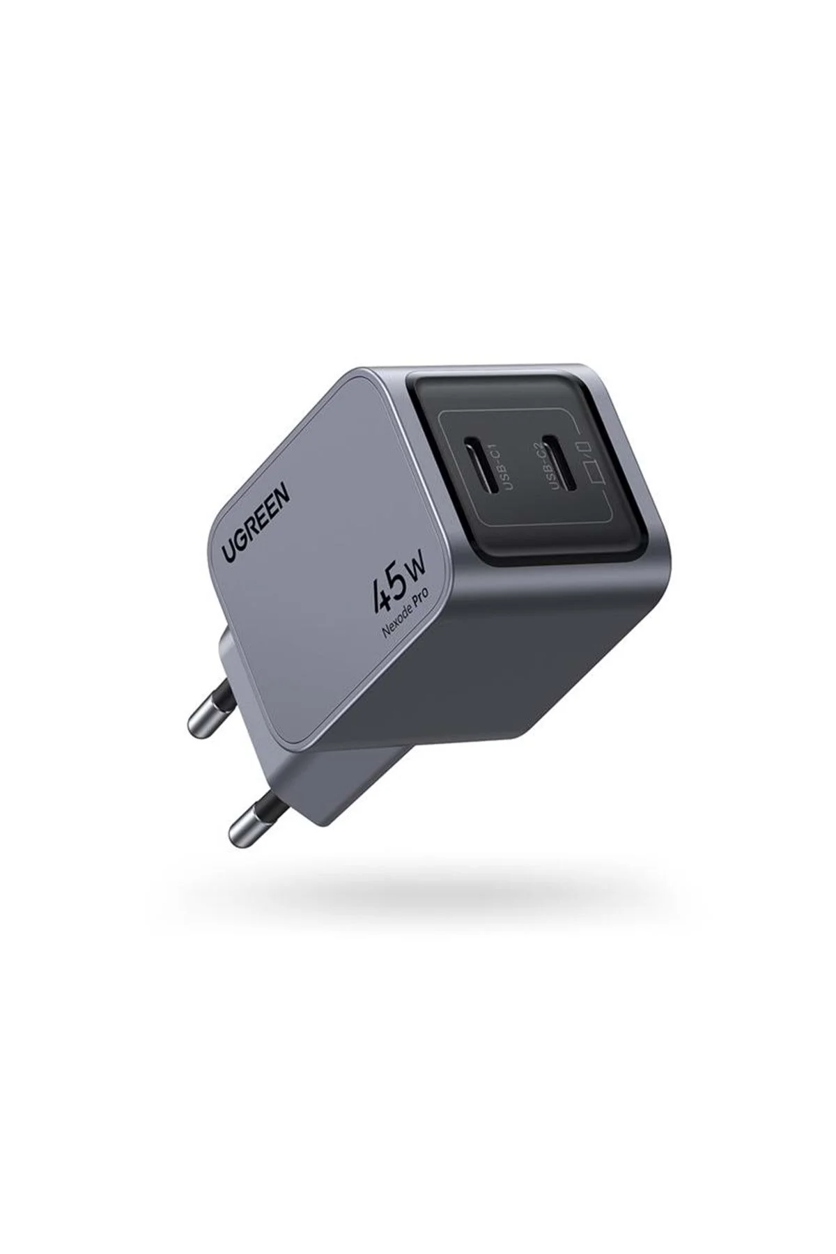 مبدل NEXODE PRO 45W GAN FAST WARRANGER TYPE C QC PD 2XUSB فضای خاکستری 35008 Ugreen