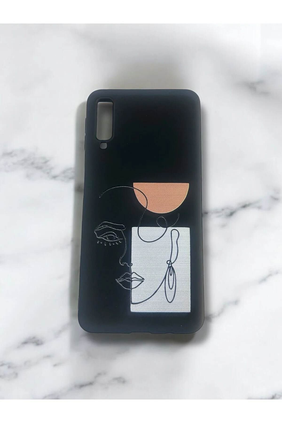 کاور و قاب محافظ دوربین با طرح‌های هنری زنانه SAMSUNG GALAXY A7 HUX TPU شفاف مشکی Merwish