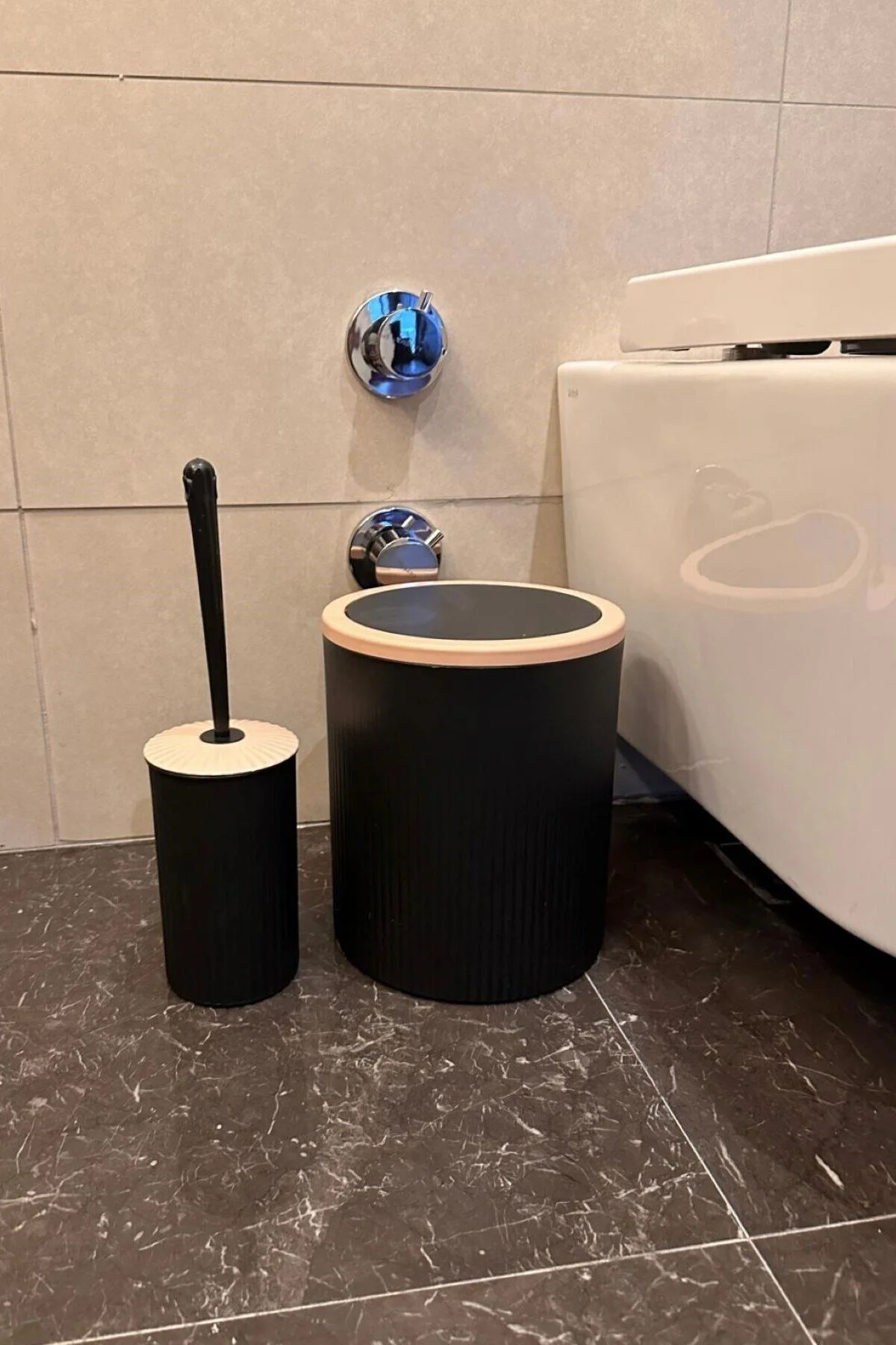 ست حمام سیاه سرویس بهداشتی 5 Bathroom Set مشکی Powder Detaintive Color Golor تولید داخلی کالاهای ترکی  Makri