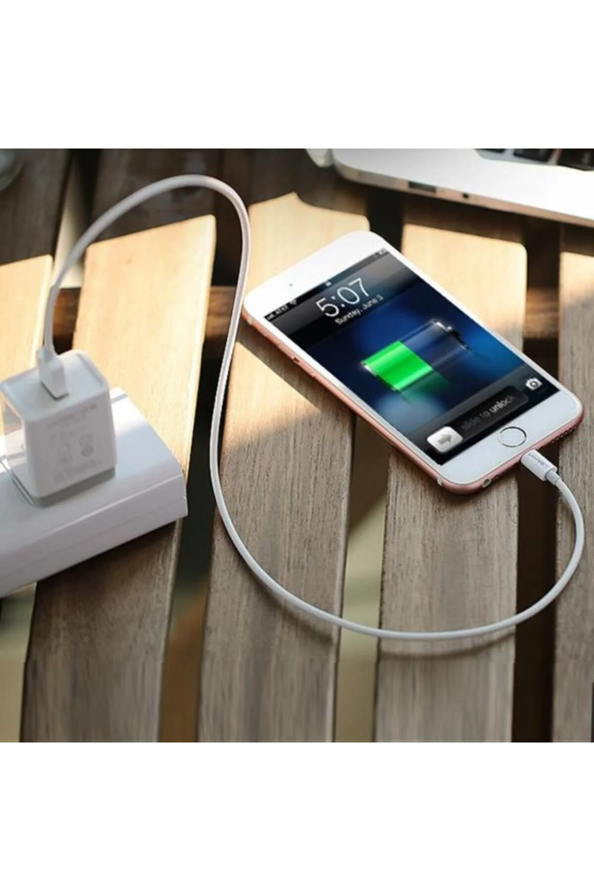 شارژر کابل شارژ آیفون MFI LIGHTNING سفید 200 سانتی متر Ugreen