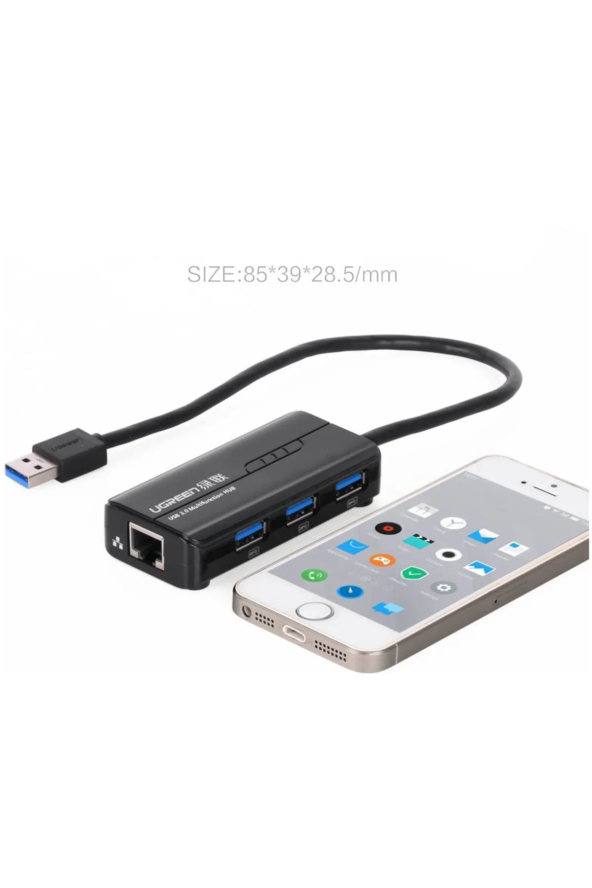 کابل و مبدل USB 3.0 GIGABIT ETHERNET CONVERTER 3 HUB PORT Ugreen