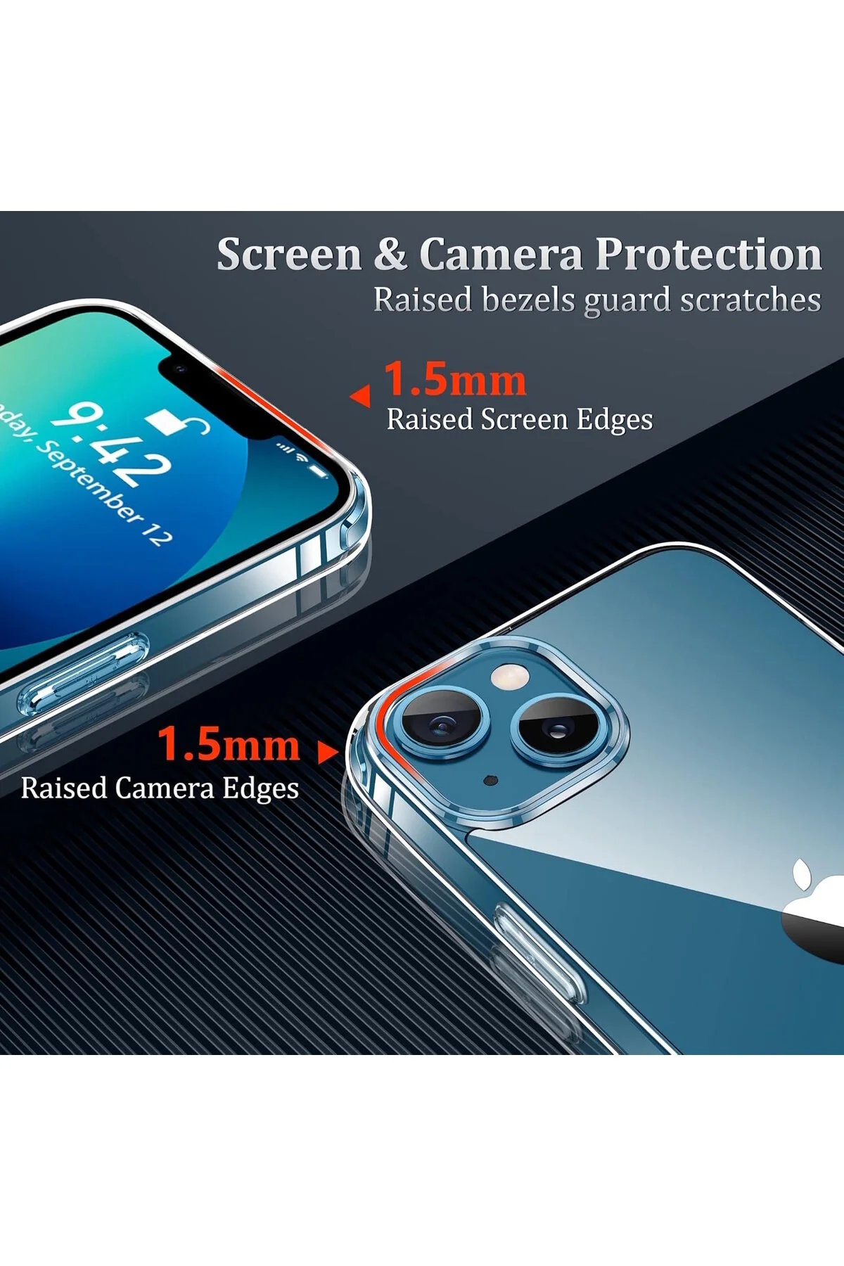 کاور و قاب پوشش محافظ سیلیکونی نرم شفاف بی رنگ بیرون زده دوربین سازگار با آیفون 13 14 مووتک m.tk moveteck
