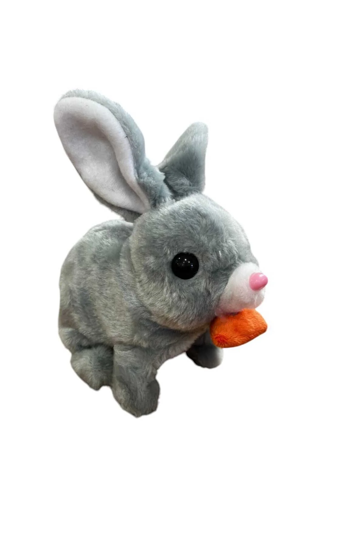 اسباب بازی های پشمی TIVENS ELECTRONIC BATTERY JUMPING PUSH RABBIT WITH SOUND AND HORROT محصول با کیفیت 18×17 سانتی متر Selay