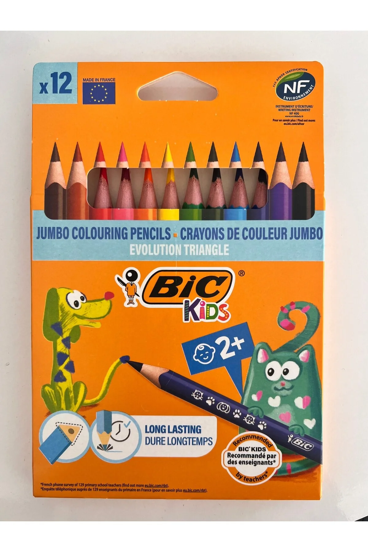 مداد رنگی چند رنگ مثلث PEN 12 اورجینال بیک Bic
