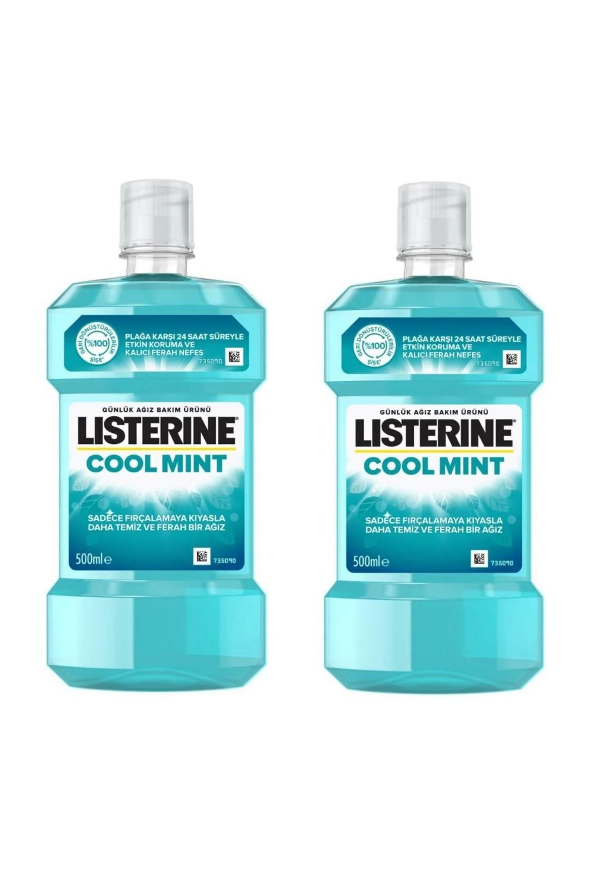دهان شویه 500 میلی لیتر نعناع خنک X2 قطعه اورجینال Listerine