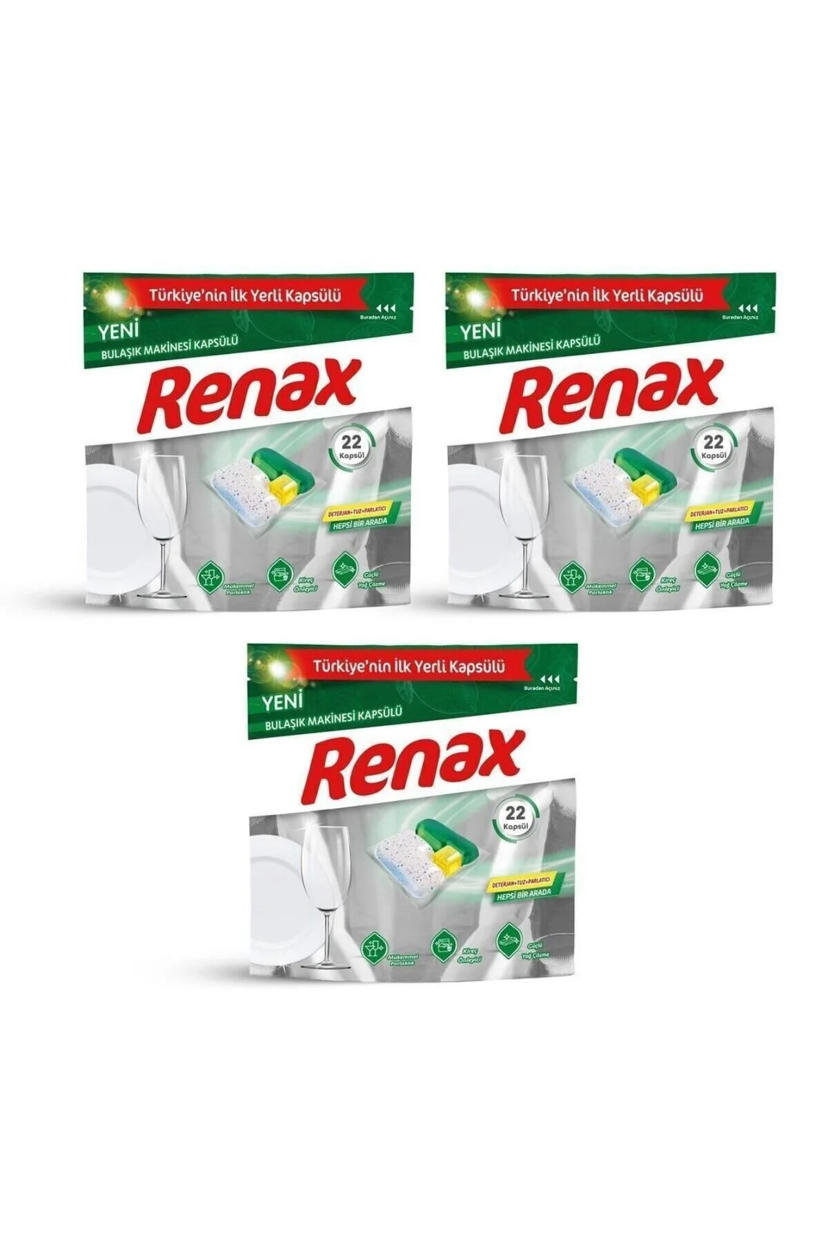 قرص و پودر ماشین ظرفشویی کپسول 22 3 قطعه RENAX