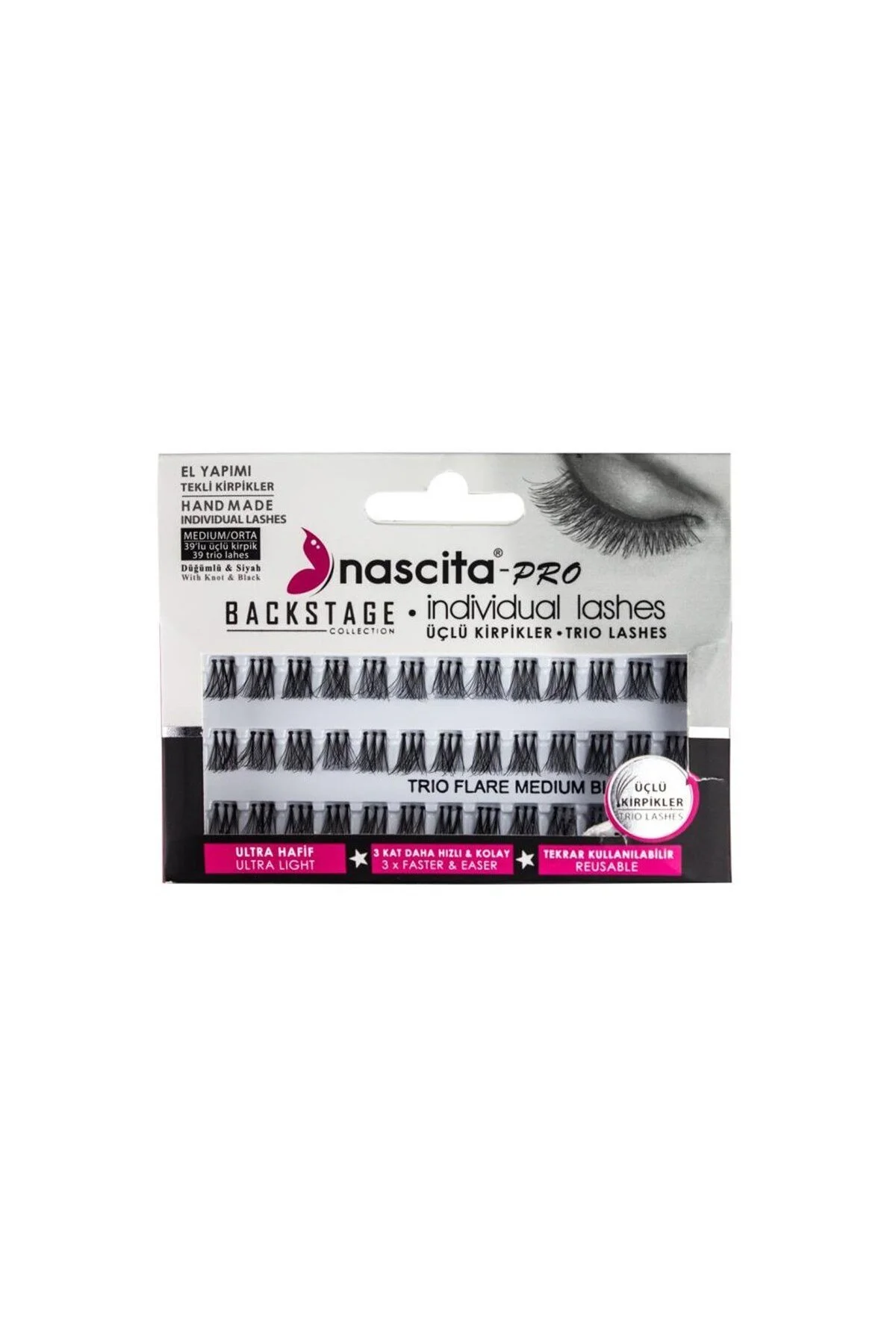 مژه مصنوعی سه تایی مدل Naseye000115 با کیفیت بالا و طراحی زیبا nascita