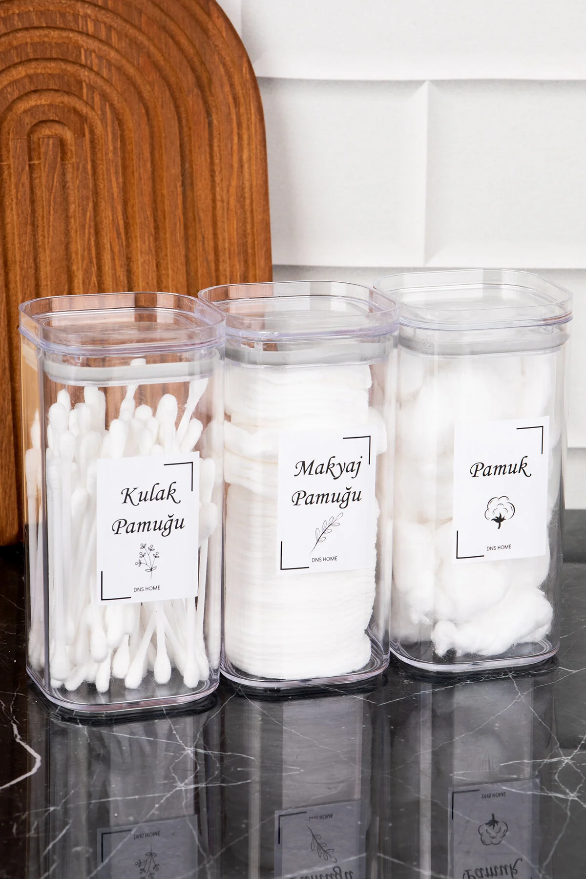 نظم‌دهنده حمام 3 مجموعه اتاق پنبه و آرایش گوش ارگانیه ویرایشگر MIKA SET DNS HOME