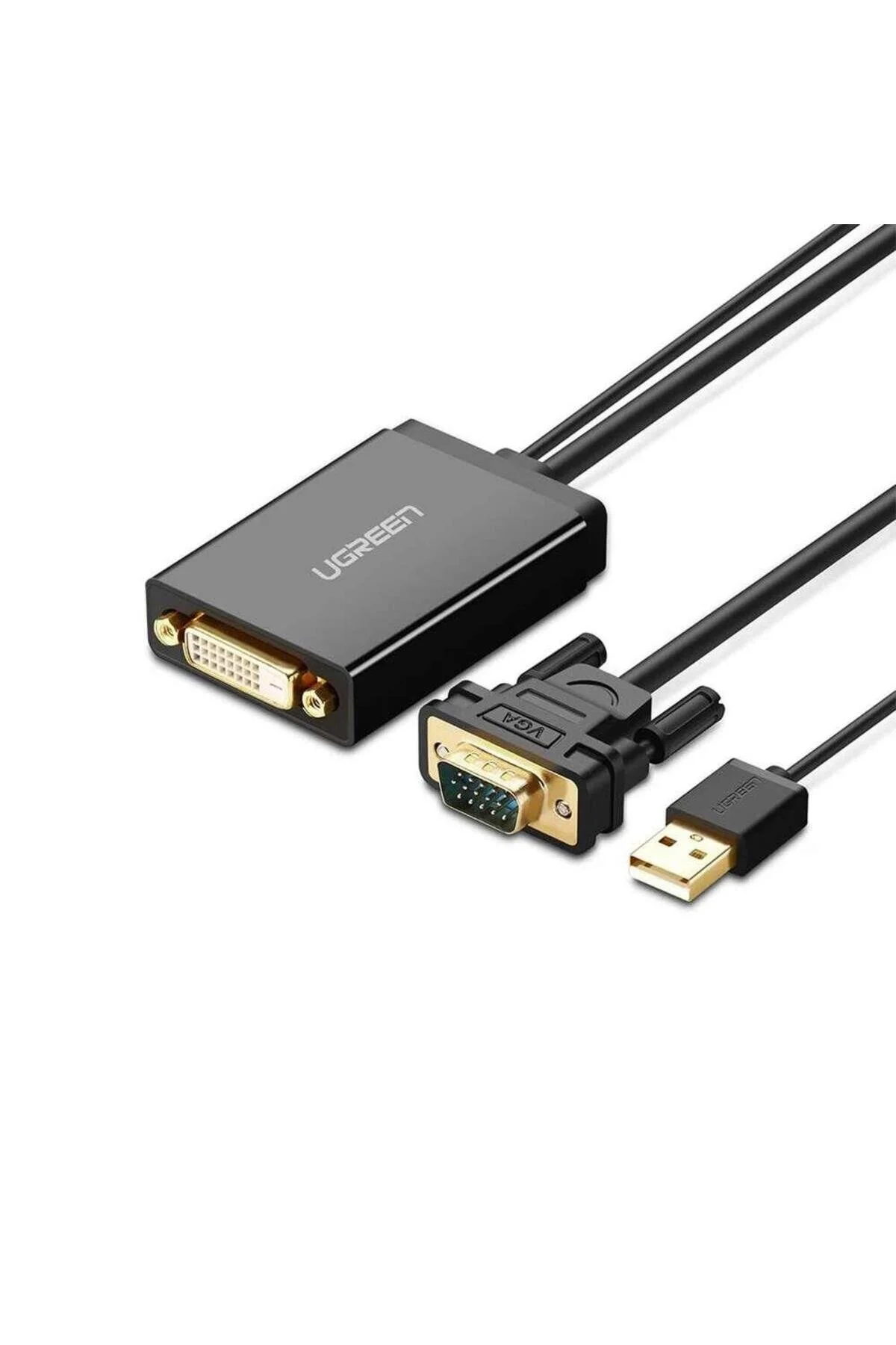 مبدل VGA USB به DVI D 24 1 کابل انتقال تصویر زنانه Ugreen