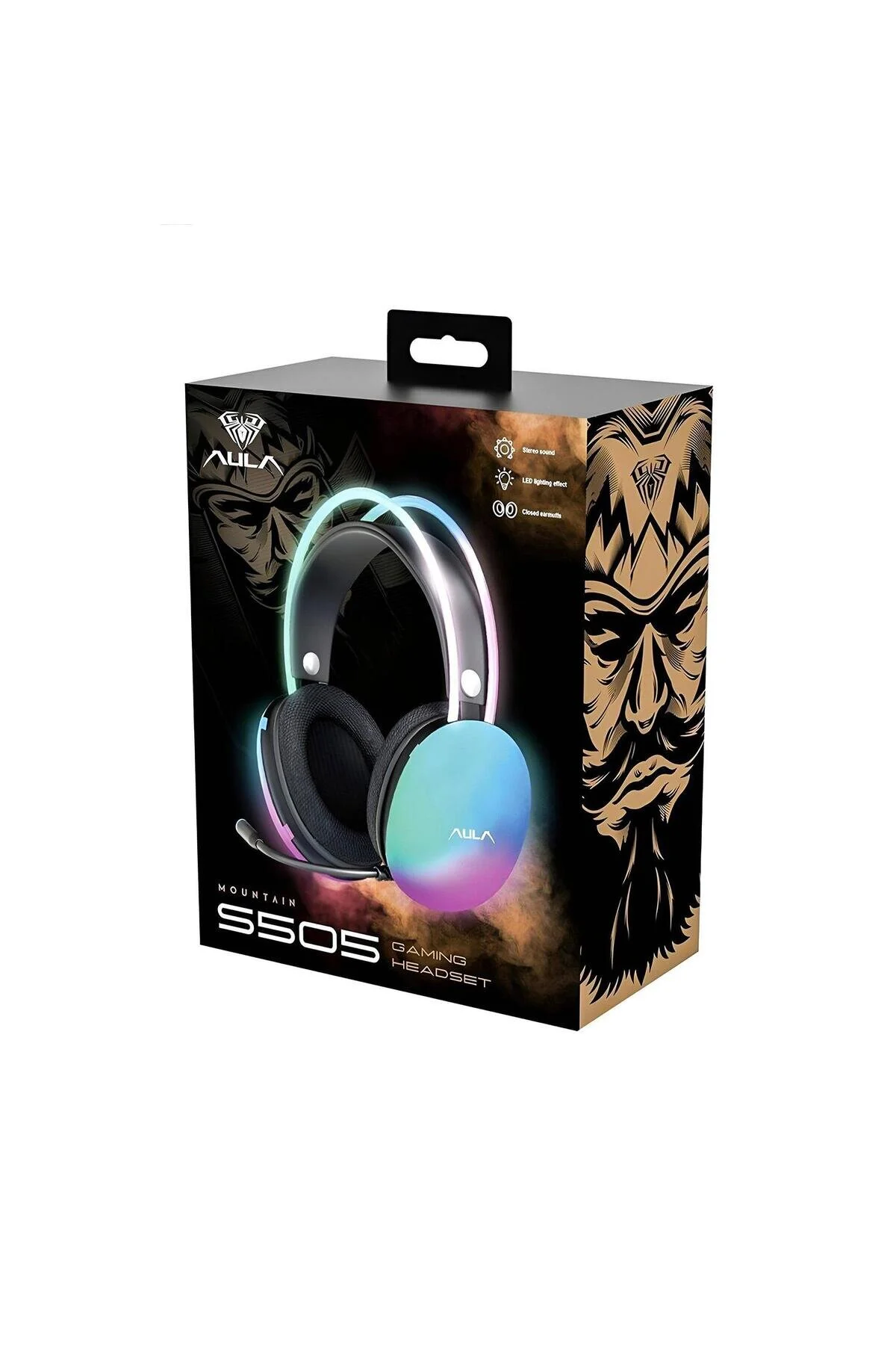 هدست مخصوص بازی پخش کننده میکروفون RGB USB BLACK Aula