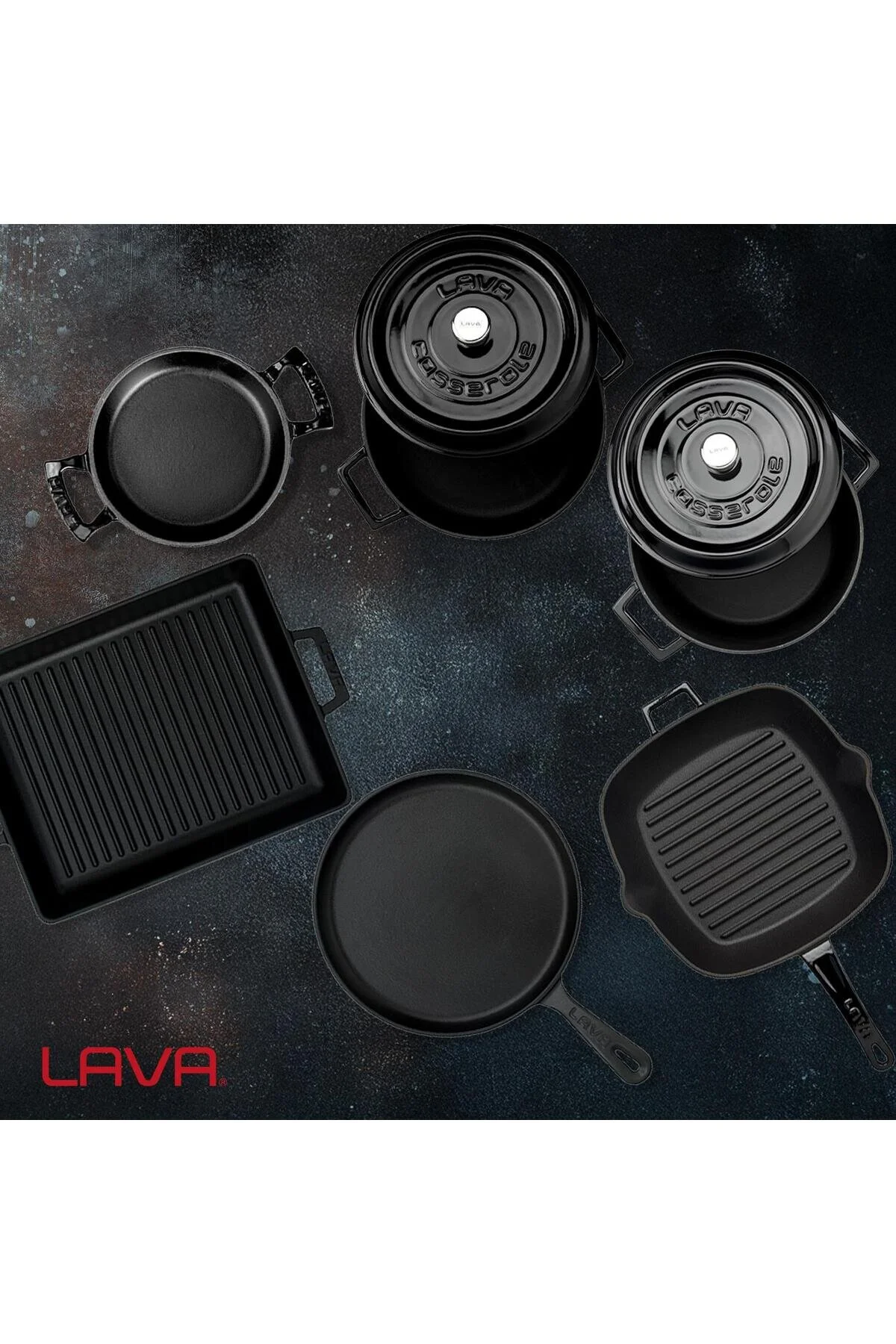 قابلمه CASTING 5X SERIES 8 PITCH COOKWARE & PAN SET Lava