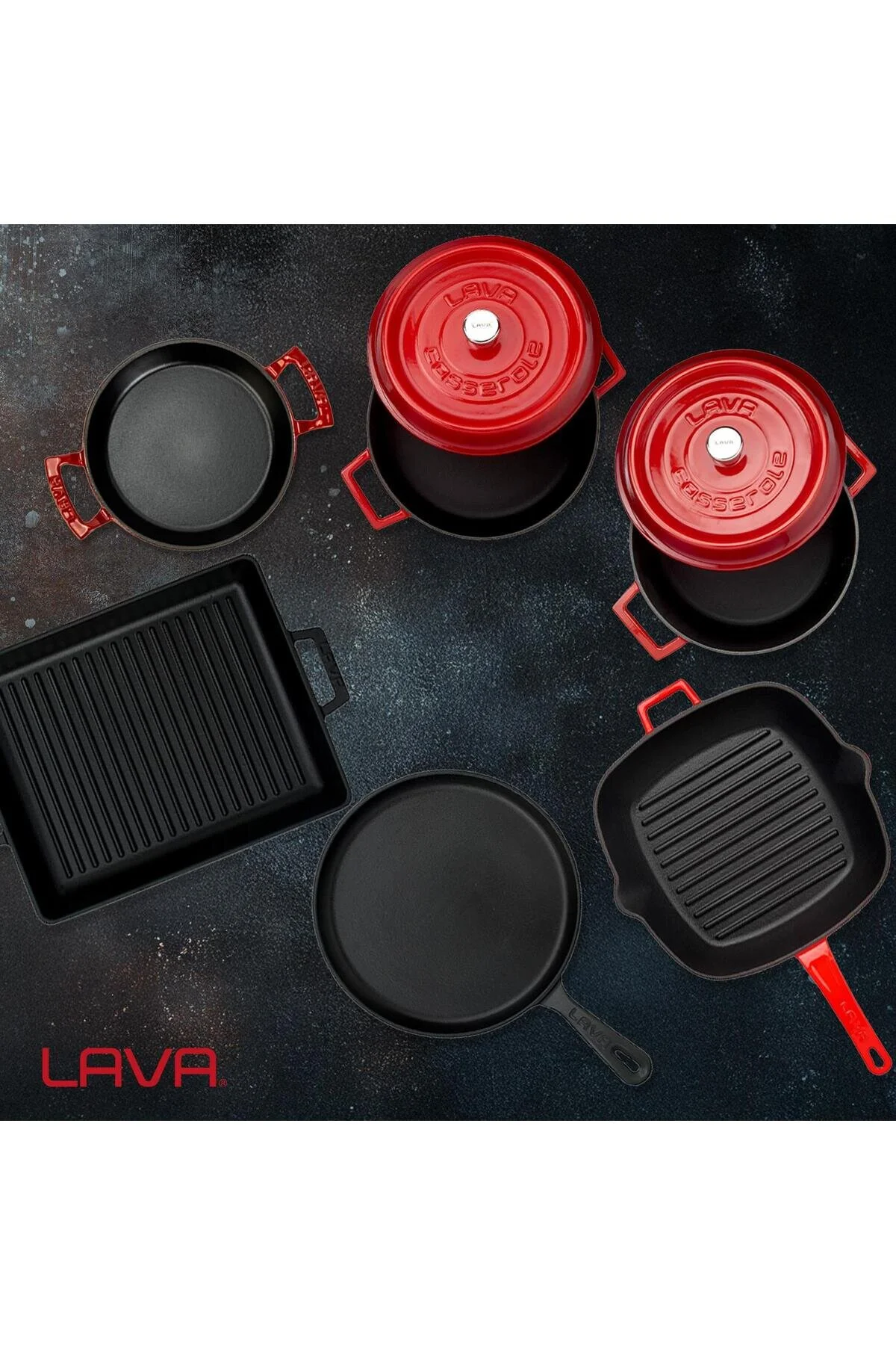 قابلمه CASTING 5X SERIES 8 PITCH COOKWARE & PAN SET Lava