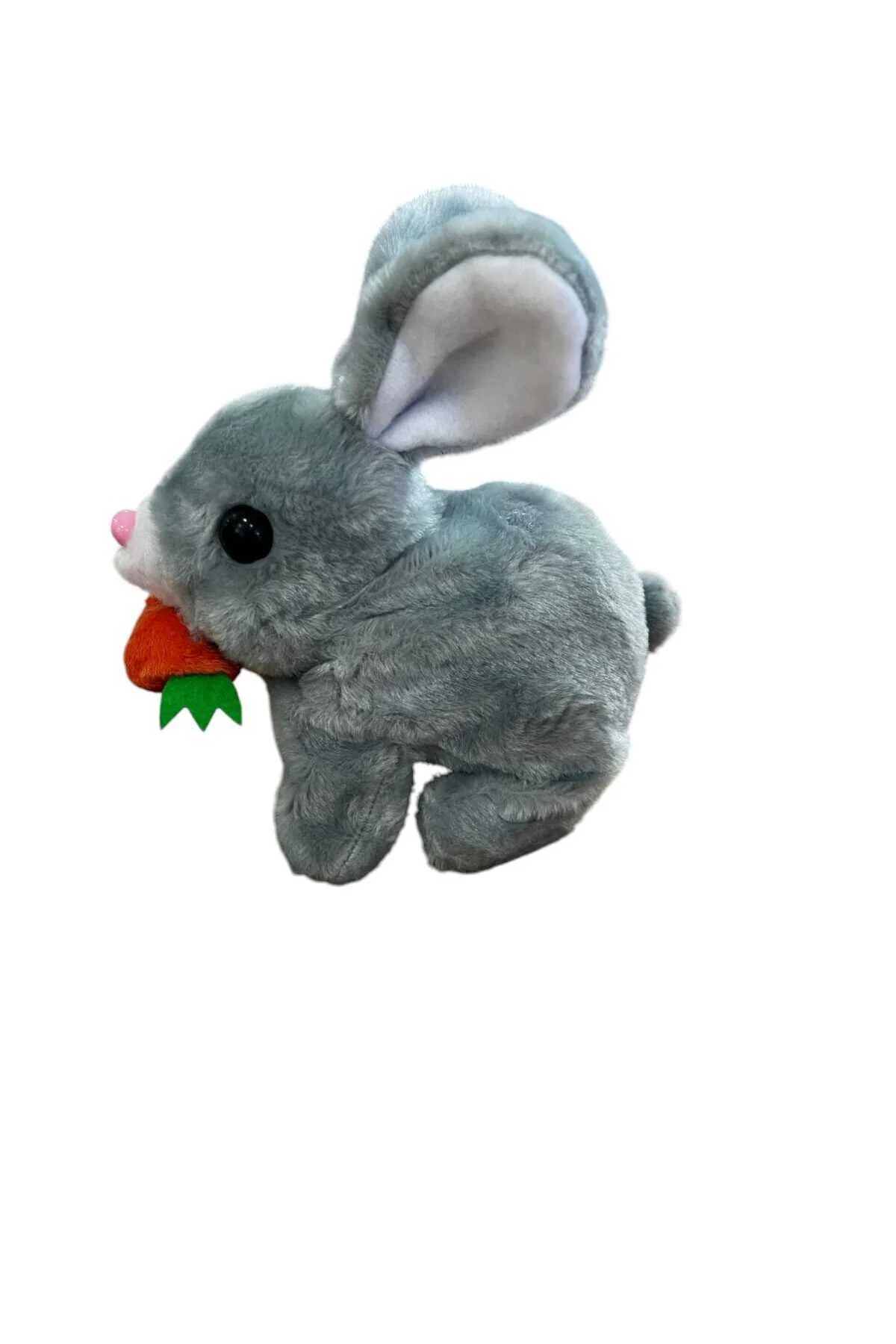 اسباب بازی های پشمی TIVENS ELECTRONIC BATTERY JUMPING PUSH RABBIT WITH SOUND AND HORROT محصول با کیفیت 18×17 سانتی متر Selay