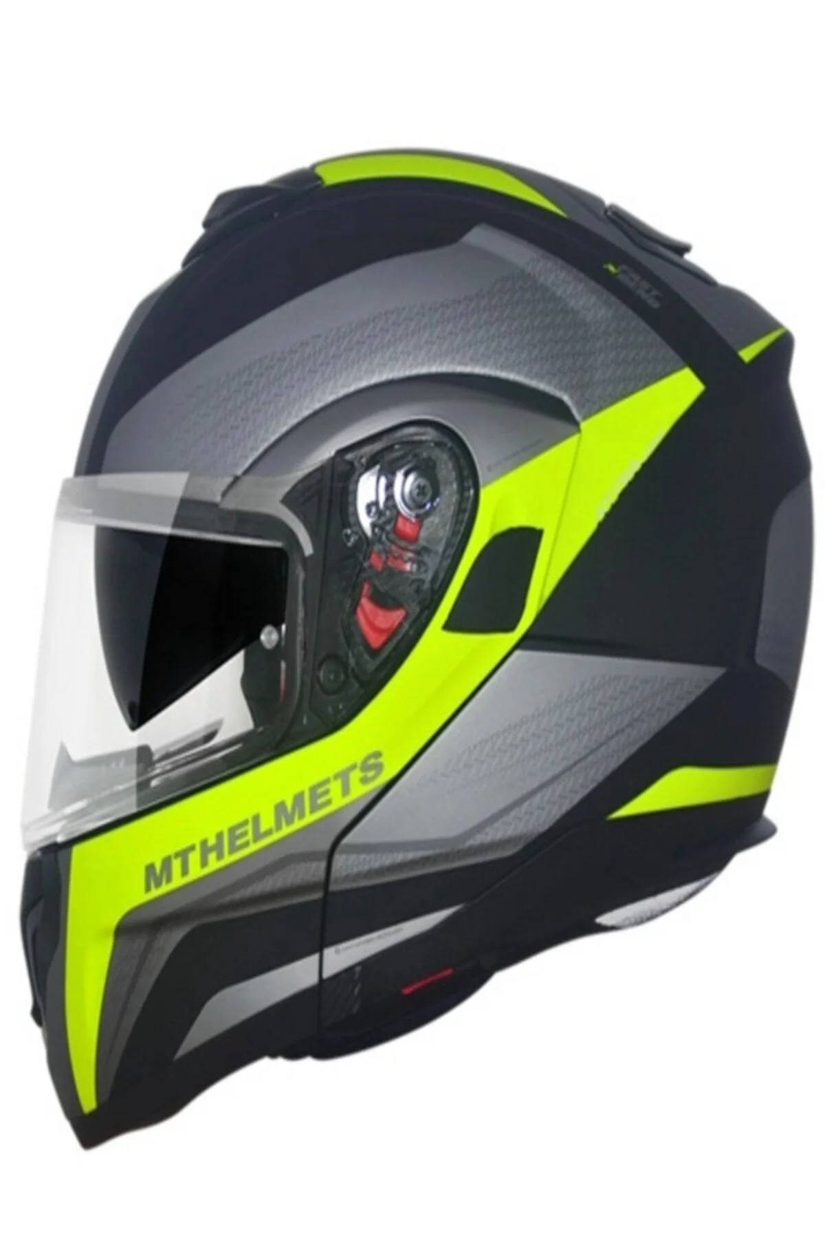 کلاه کاسکت موتورسیکلت مشکی ATOMSV TARMAC MATTE SIYAH زرد MT Helmets