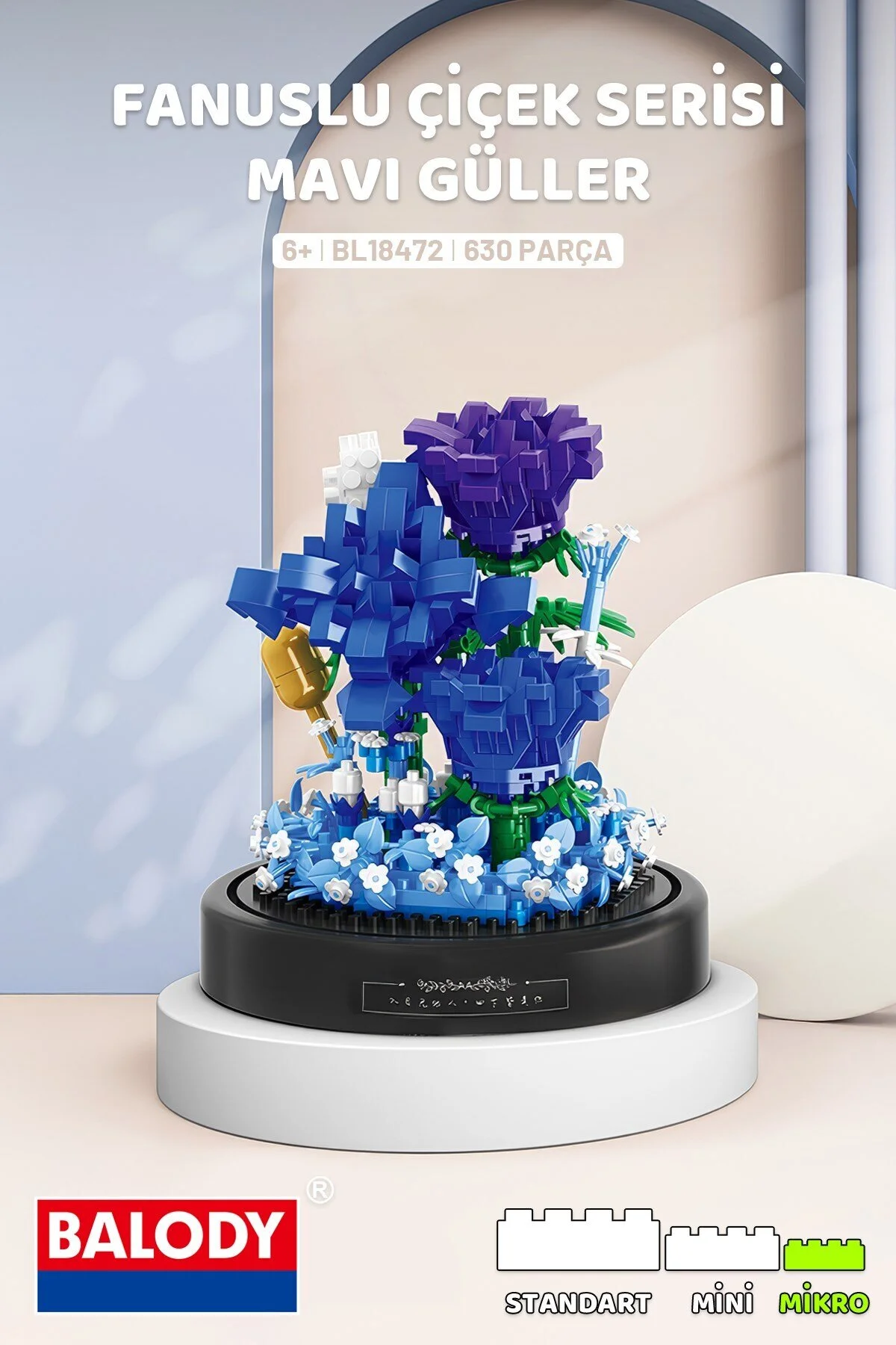 لگو و اسباب بازی های ساخت محور BELL JAR SERIES – BLUE ROSES BL18472 MINI BLOCK BUILDING TOYS SET از ترکیه balody