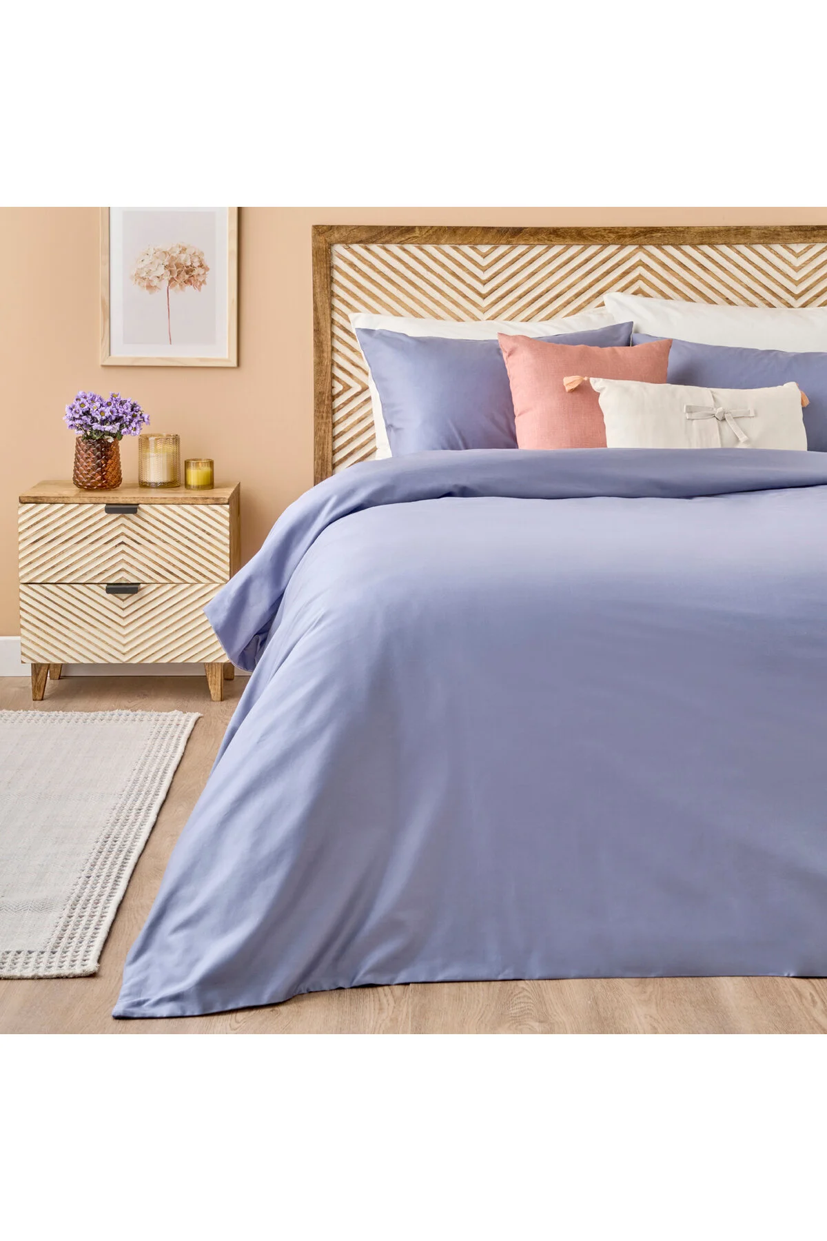 کاور لحاف دو نفره 100 ٪ COTTON SATIN SUPREME DOUBE DUVET COVER SET آبی 200X220 سانتی متر بلا میسون Bella Maison