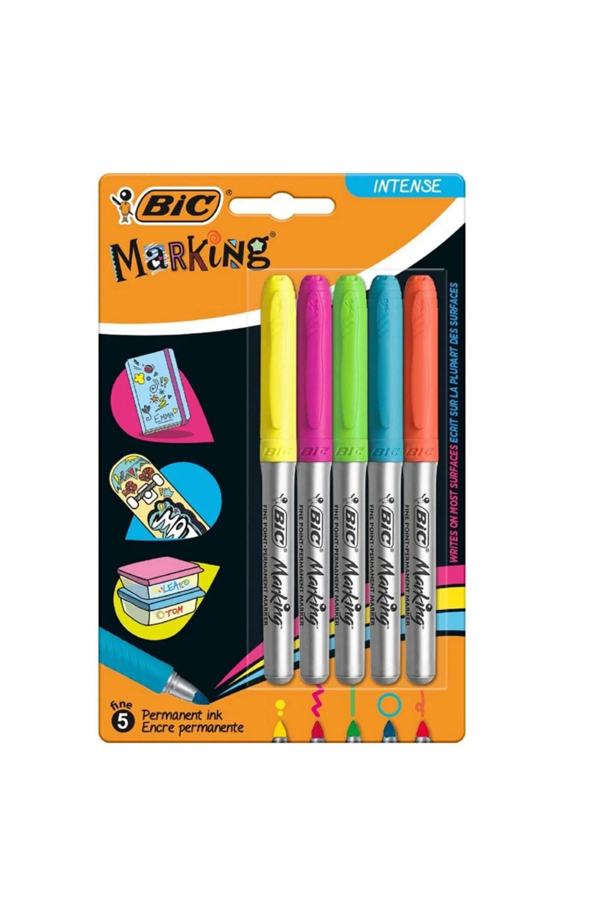 خودکار ژله ای علامت گذاری قلم رنگی 5 تاول بیک Bic