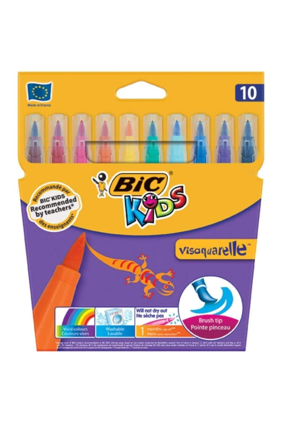 ماژیک نوک نمدی چند رنگ بچه های ویزاکارول قلم مو مداد شده 10 بیک Bic