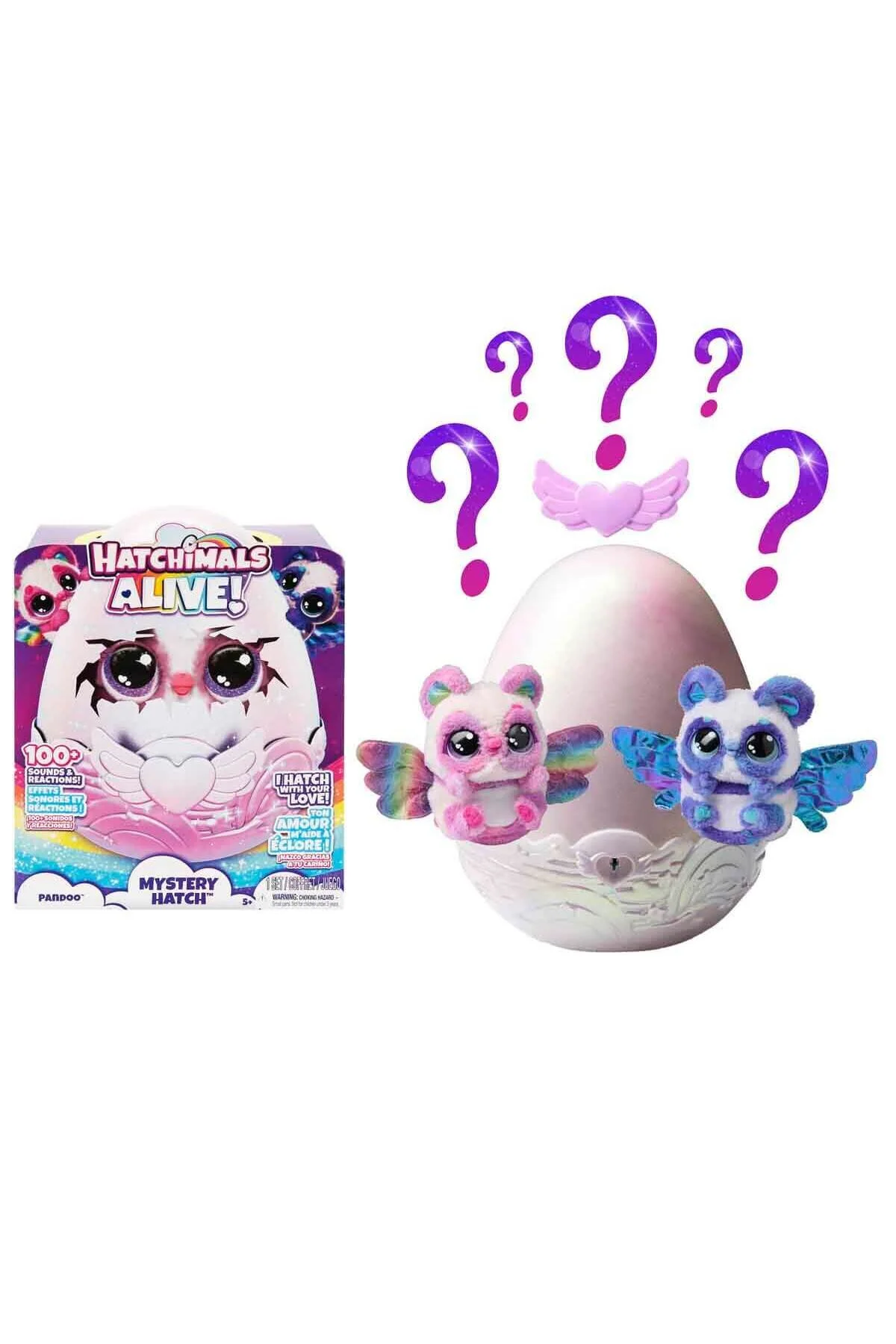 اسباب بازی های پشمی HATCHIMALS ALIVE MYSTERY HATCH PANDOO INTERACTIVE PUSH SURPRISE EGG با صدا و نور Hatchimals