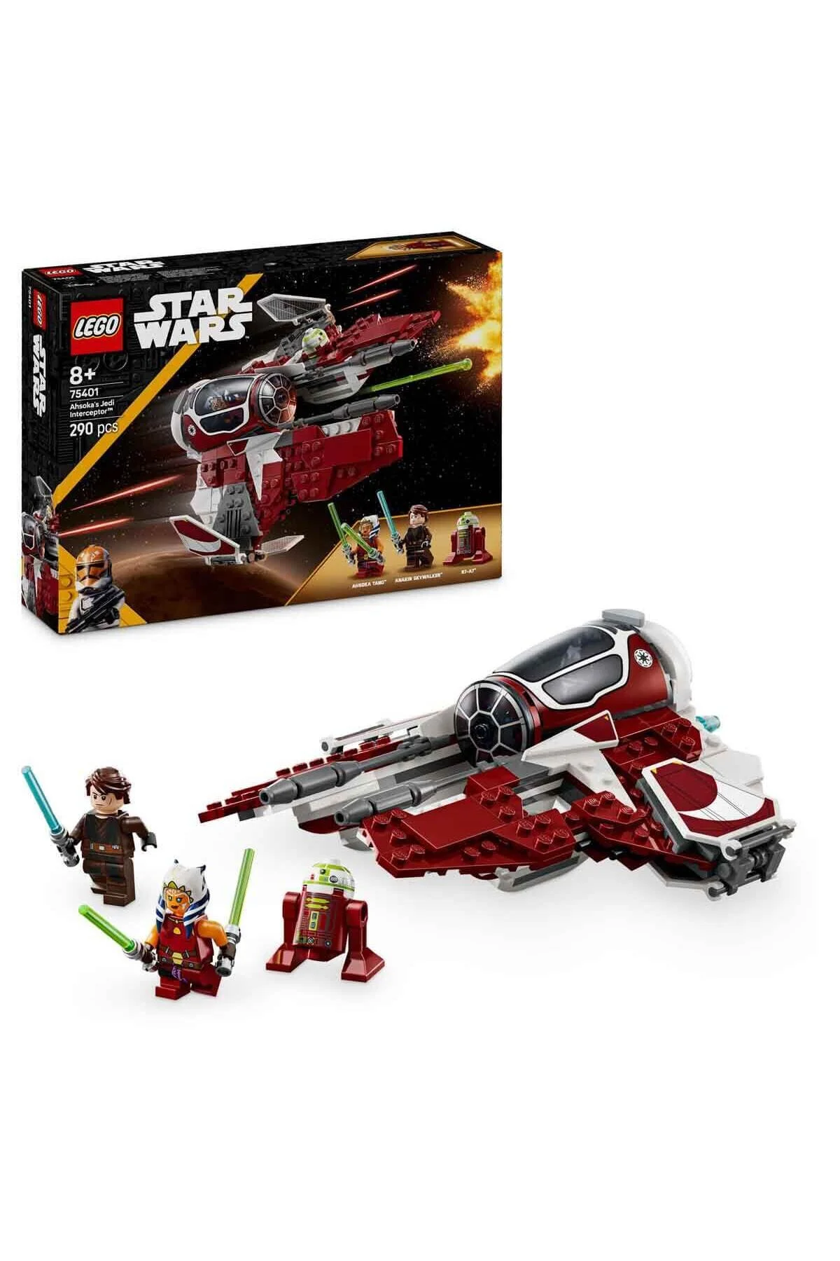 لگو و اسباب بازی های ساخت محور STAR WARS: THE CLONE WARS AHSOKA'S JEDI INTERCEPTOR 75401 کودکان 8 سال به بالا اورجینال LEGO