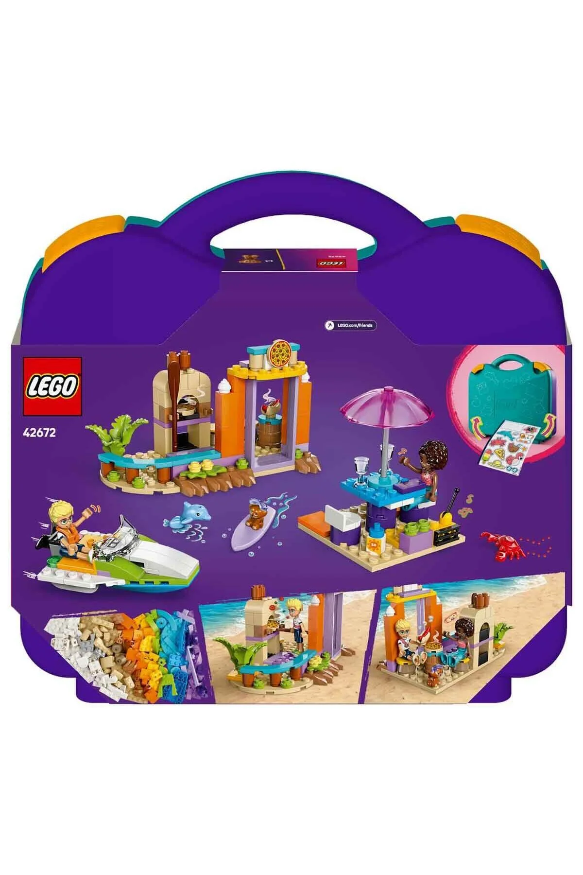 لگو و اسباب بازی های ساخت محور FRIENDS CREATIVE BEACH AND TRAVEL SUITCASE 42672 عروسک کوچک برای کودکان 5 سال به بالا � اورجینال LEGO