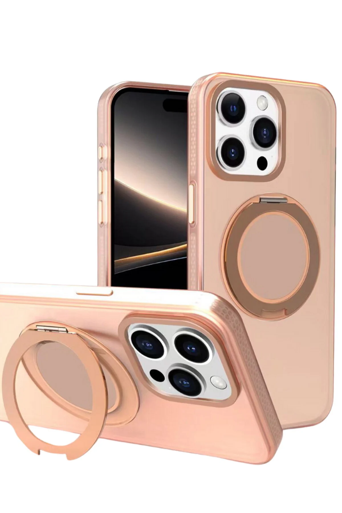 کاور و قاب سازگار با IPHONE 16 PRO MAX MAGSAFE قابلیت چرخش 360 درجه پایه حلقه فلزی پوشش رنگی مات Yesido