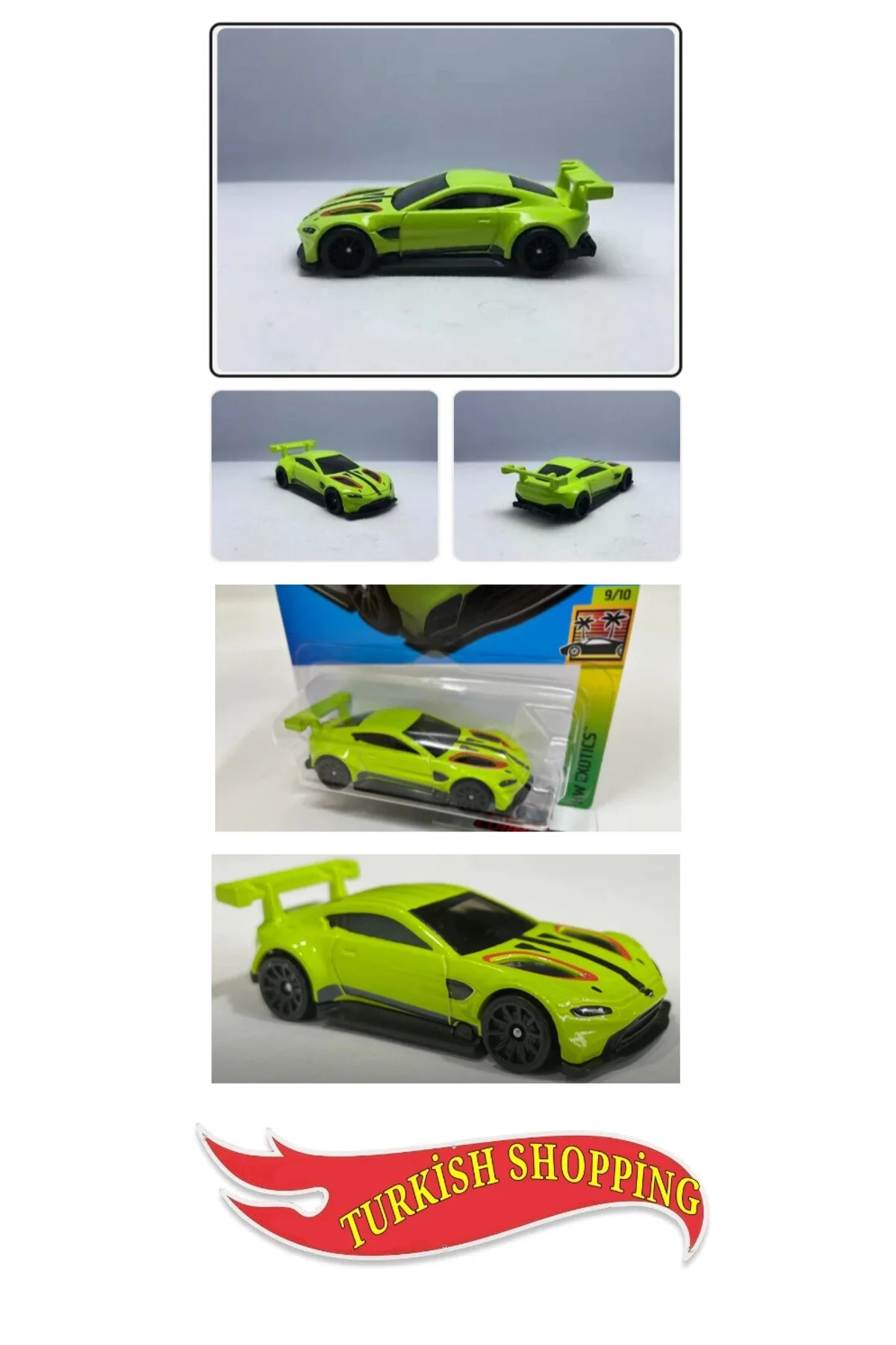 ماشین اسباب بازی سبز 1:64 مقیاس استون مارتین GTE HOT WHEELS
