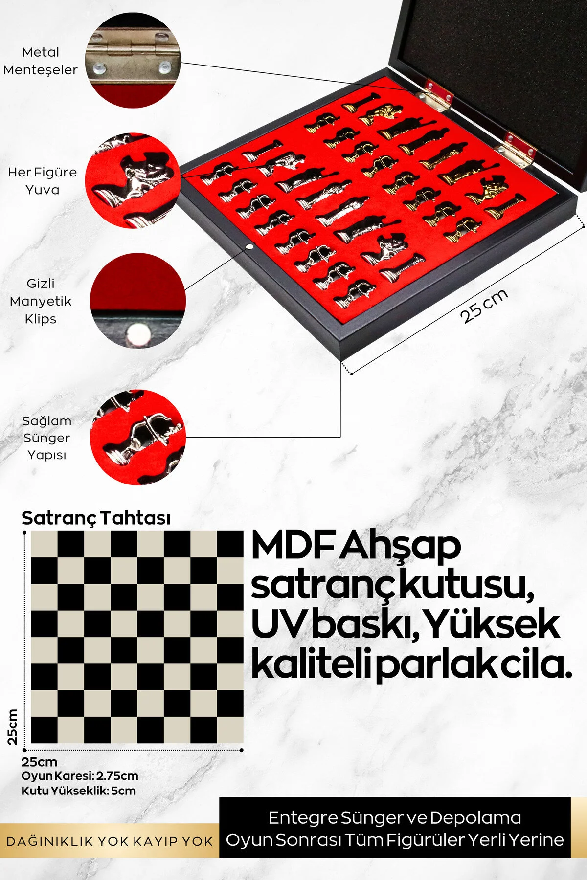 شطرنج مجموعه فلزی هدیه شخصی جعبه ای | 25 سانتی متر سنگ مرمر الگوی خدای اساطیری رومی اوکو Cooper Chess