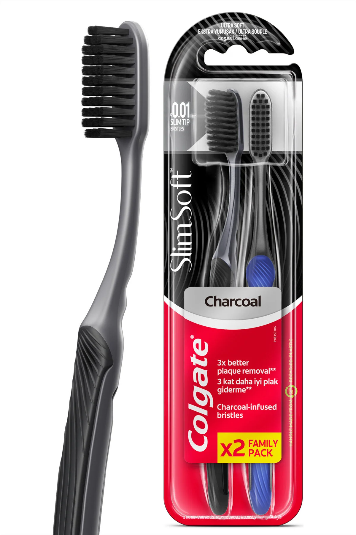 مسواک دستی نرم تمیز کننده دقیق میکرو زغال چوب 1 در Colgate