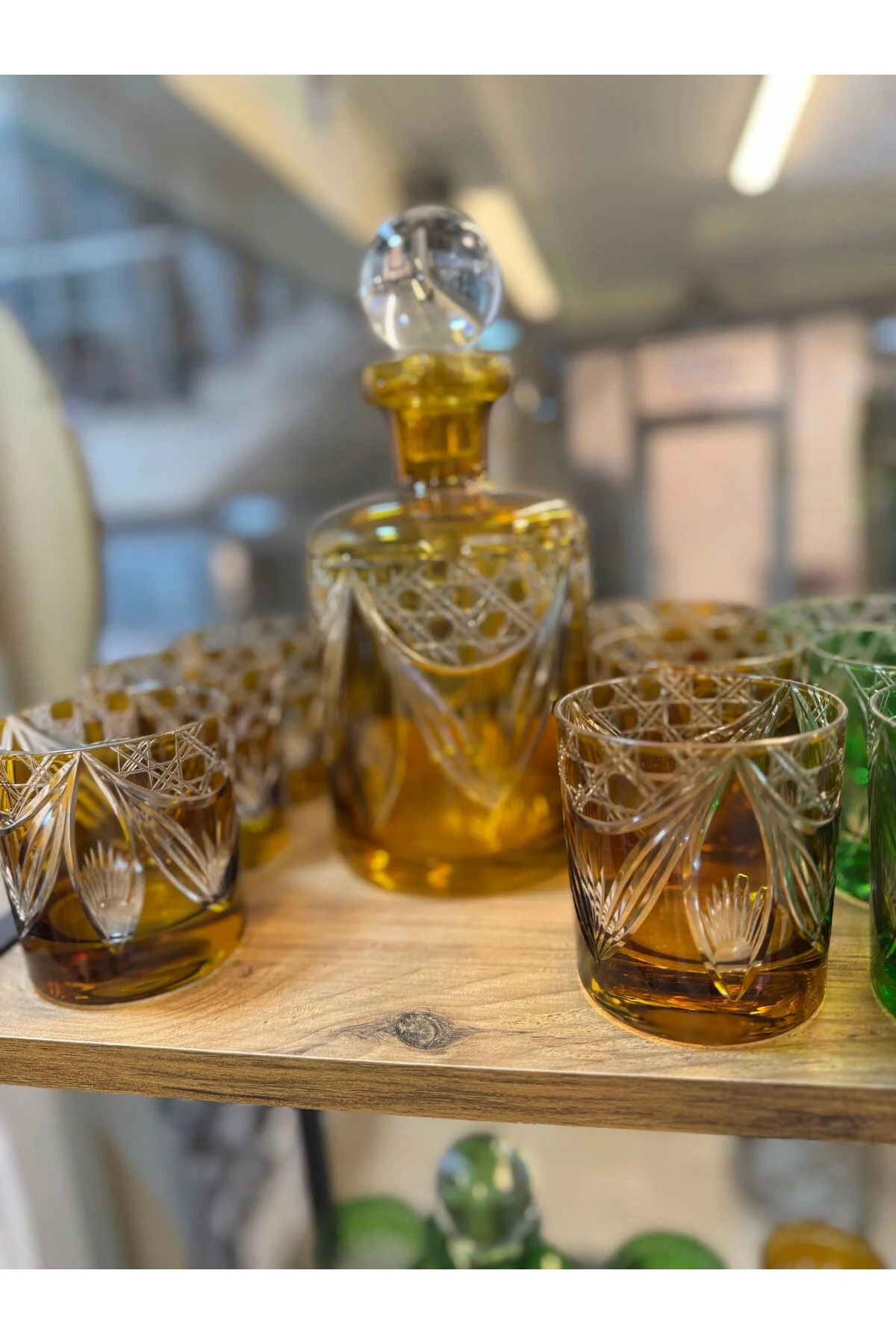 لیوان ESTERHOMEDECOR 7 قطعه ویسکی کهربا hediye