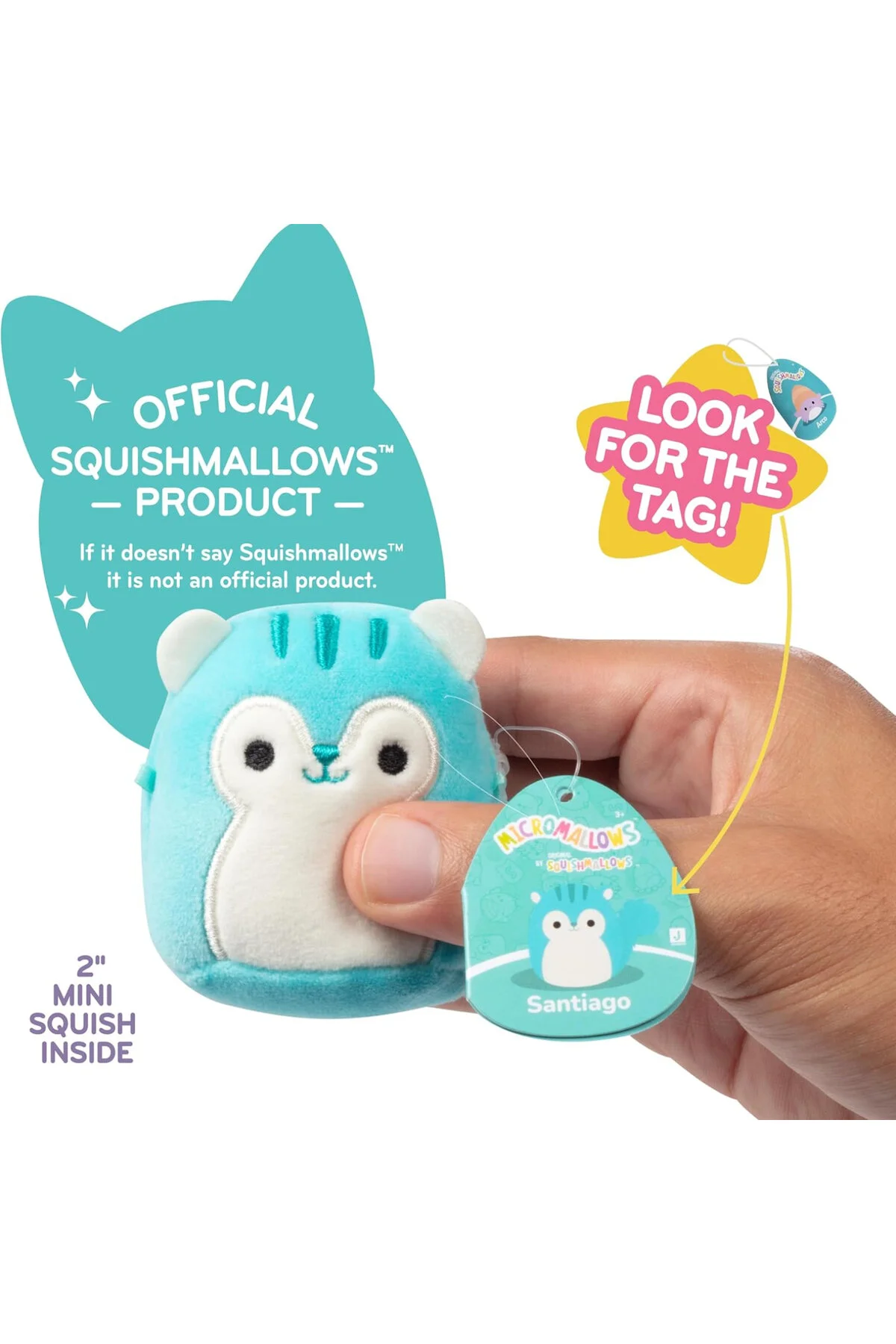 اسباب بازی های پشمی 1 تکه MICROMALLOWS SQUISHMALLOWS SURPRISE MINI SOFT PLASH TOY شکل 6 سانتی متر قطعه TOYFEST