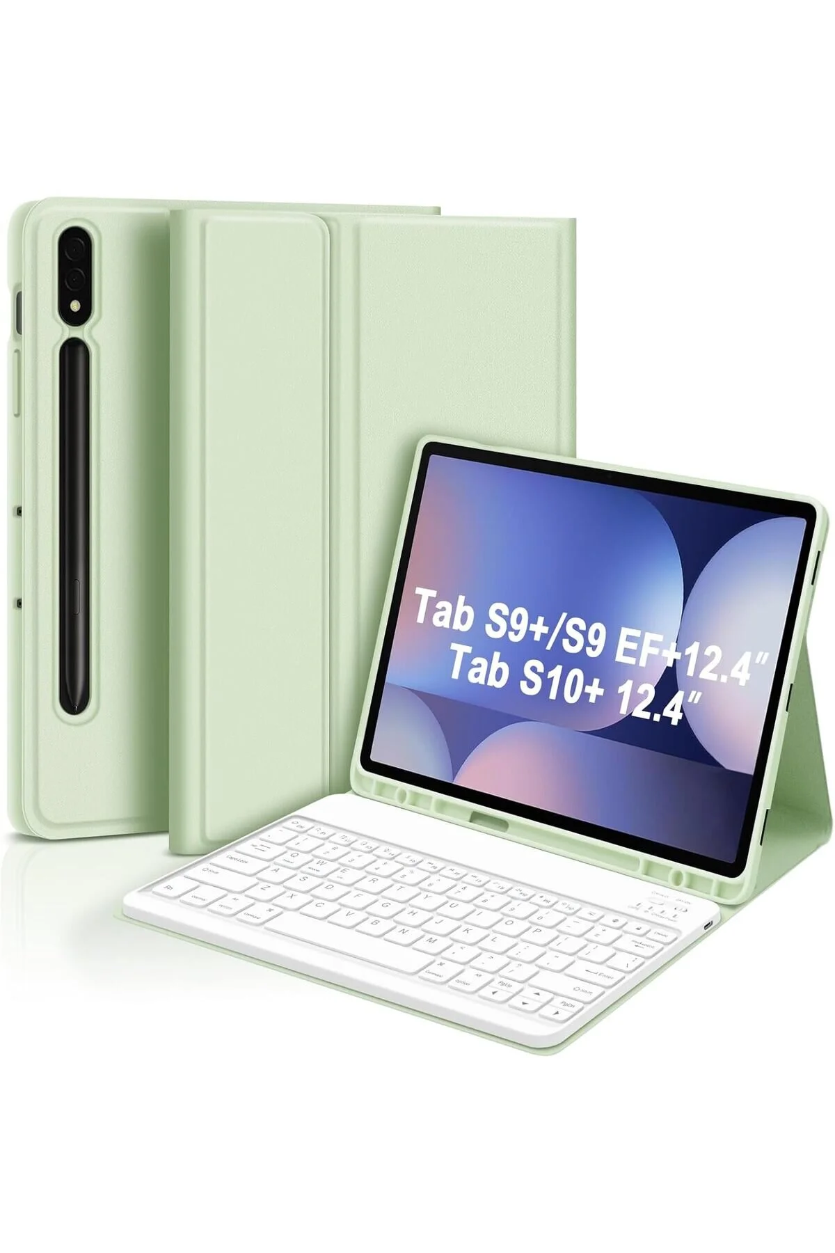 کاور تبلت قاب کیبورد SAMSUNG GALAXY TAB S9 FE PLUS 12.4 اینچی Q با پایه بلوتوث دارای محفظه قلم TEKNETSTORE