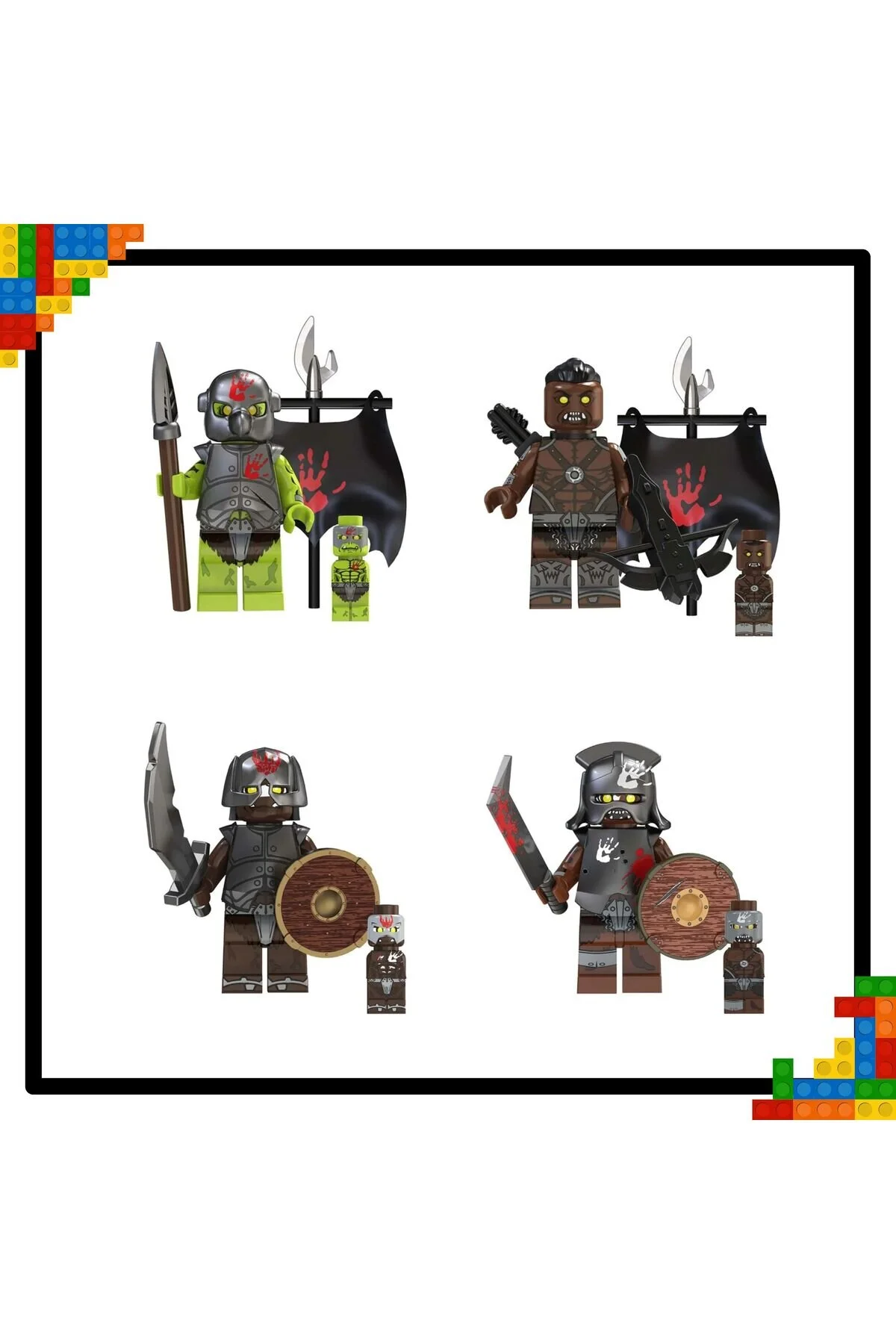 فیگور مجموعه مینی ارباب حلقه ها و هابیت URUK HAI & ORC – 8 | جعبه رایگان! از ترکیه Geekland