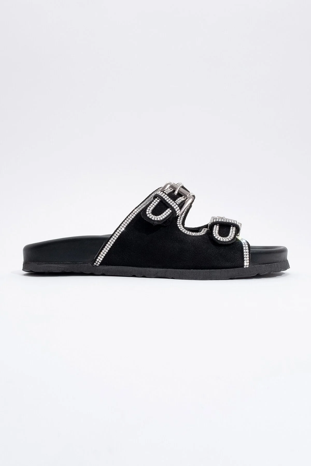 دمپایی زنانه ALLEN مشکی STONE SLIPPERS چرمی luvishoes