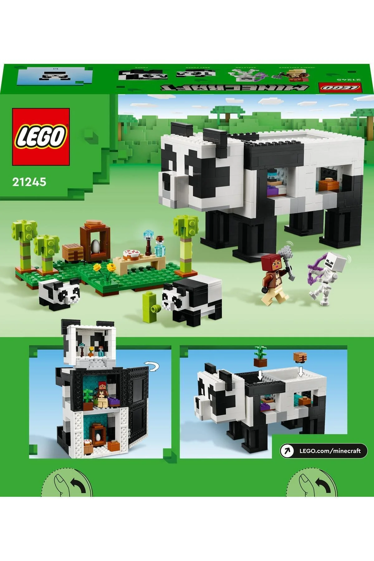 لگو ® MINECRAFT® PANDA SHELTER 21245 برای کودکان 8 ساله بالاتر 553 قطعه اورجینال LEGO
