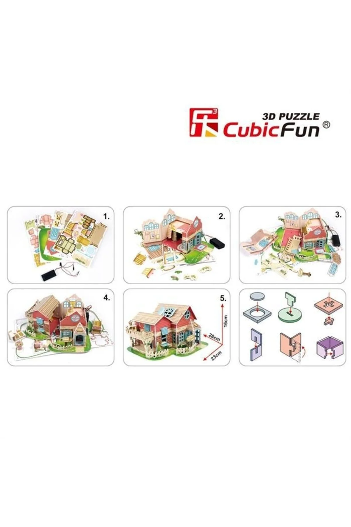 پازل سه بعدی 3 84 تکه خانه عروسک ویلایی زیبا Cubic Fun