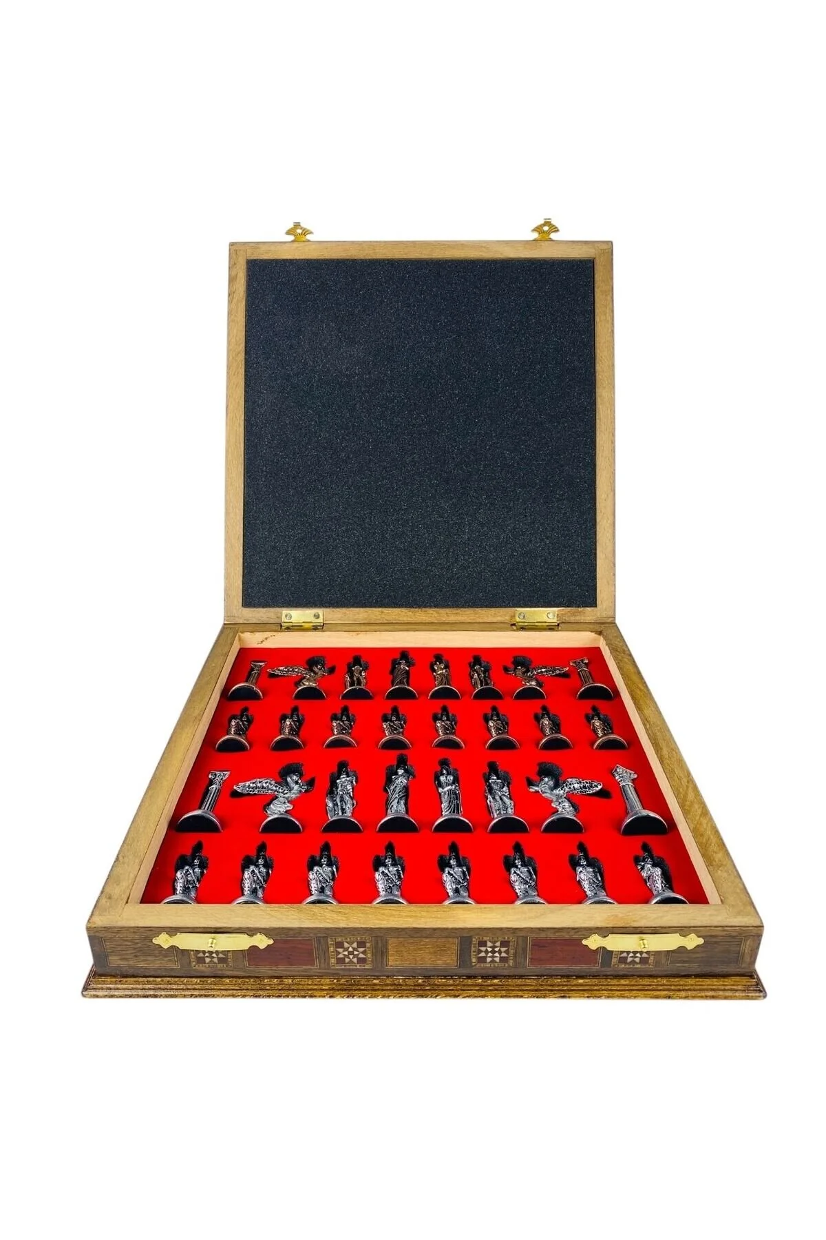 شطرنج اسطوره شناسی یونانی تیم دست ساز موزاییک مجموعه فلزی Tugra Gift Shop