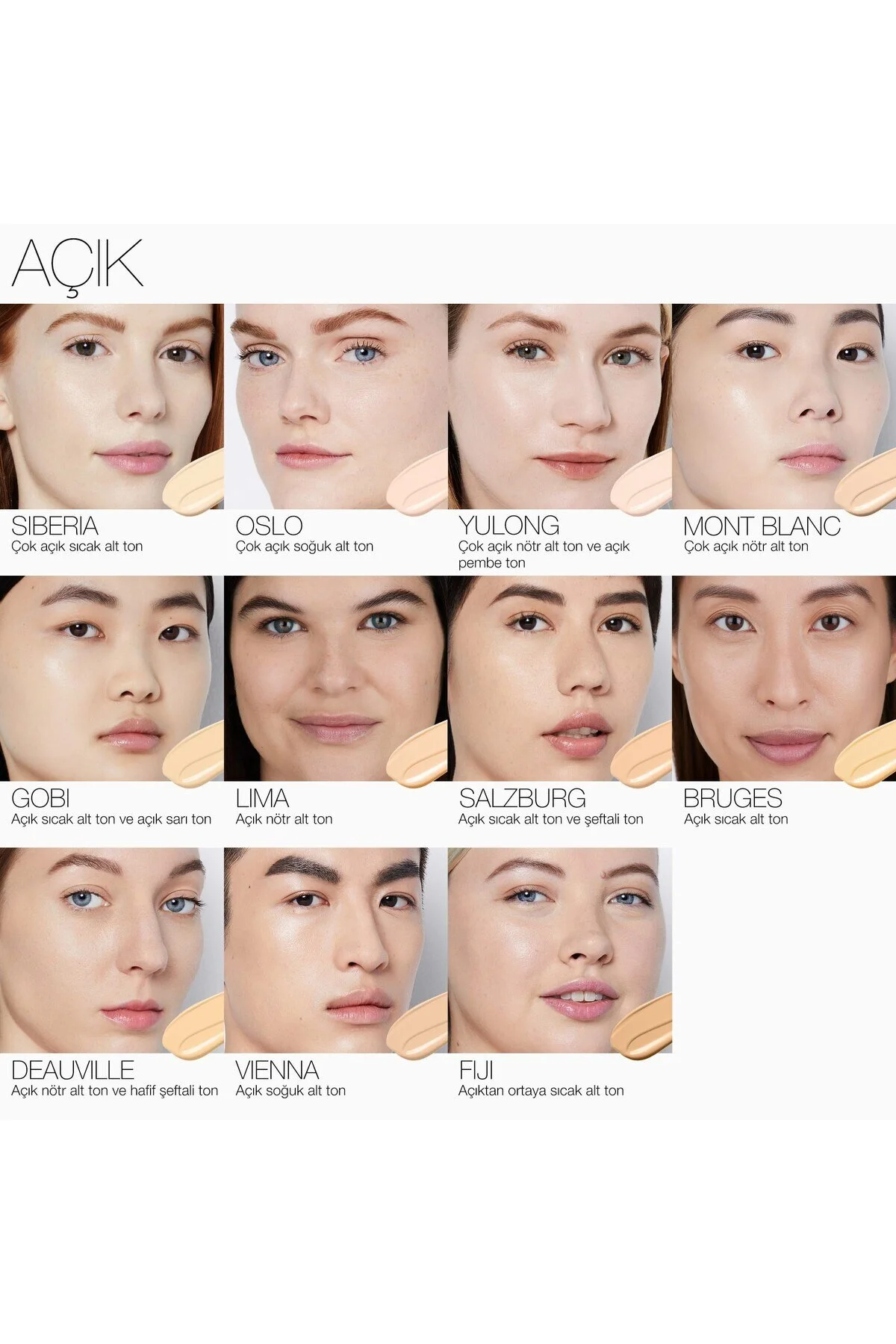 کرم پودر بنیاد بازتابنده نور که پوست را نشان می دهد. Nars