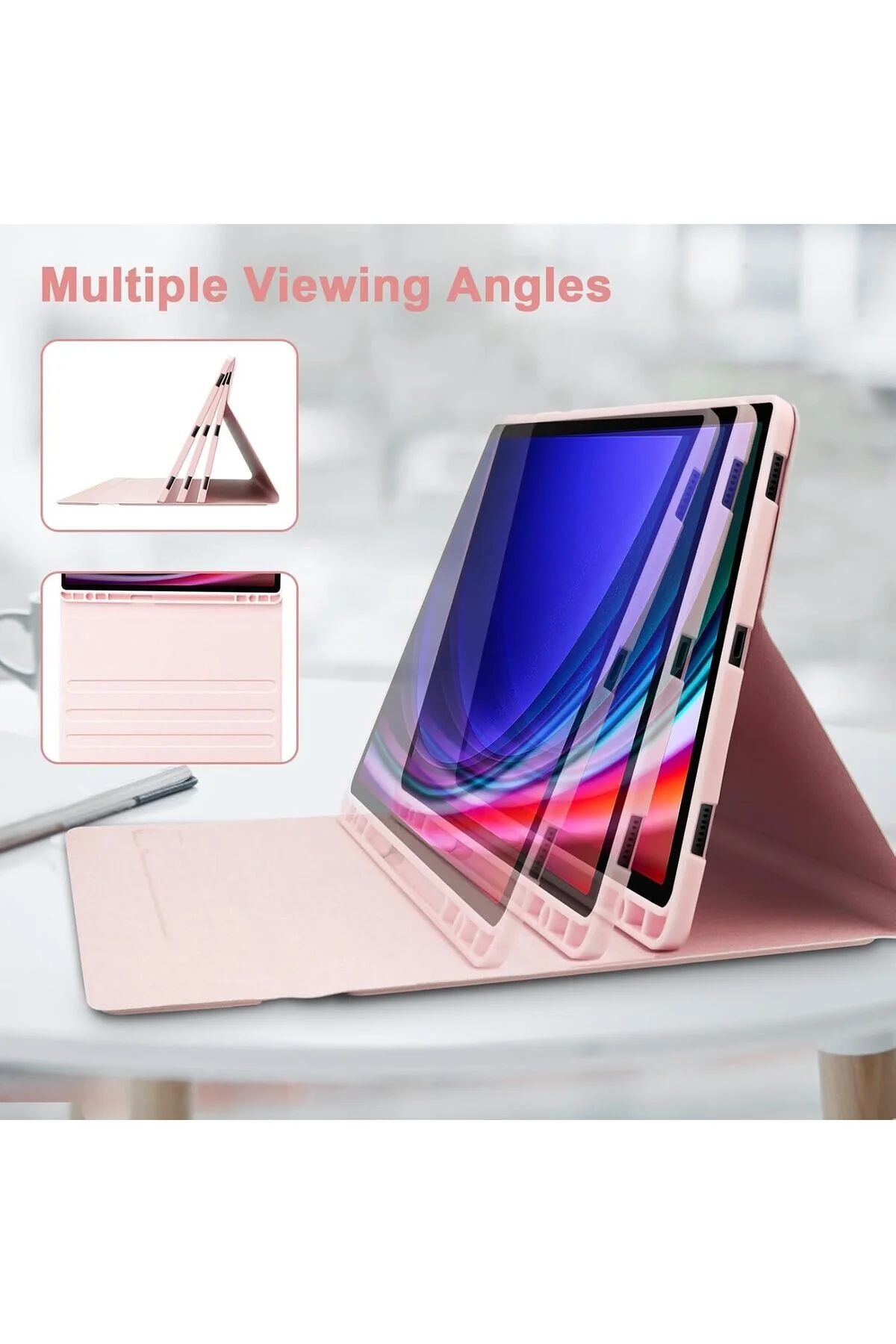 کاور تبلت قاب کیبورد SAMSUNG GALAXY TAB S9 FE PLUS 12.4 اینچی Q با پایه بلوتوث دارای محفظه قلم TEKNETSTORE