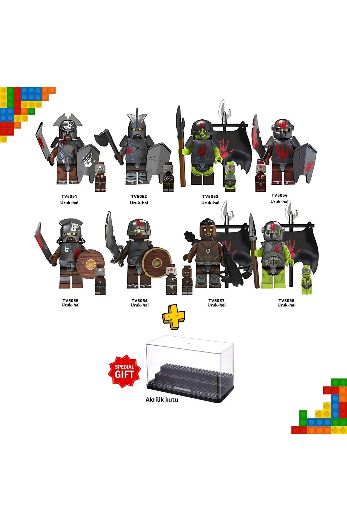 فیگور مجموعه مینی ارباب حلقه ها و هابیت URUK HAI & ORC – 8 | جعبه رایگان! از ترکیه Geekland
