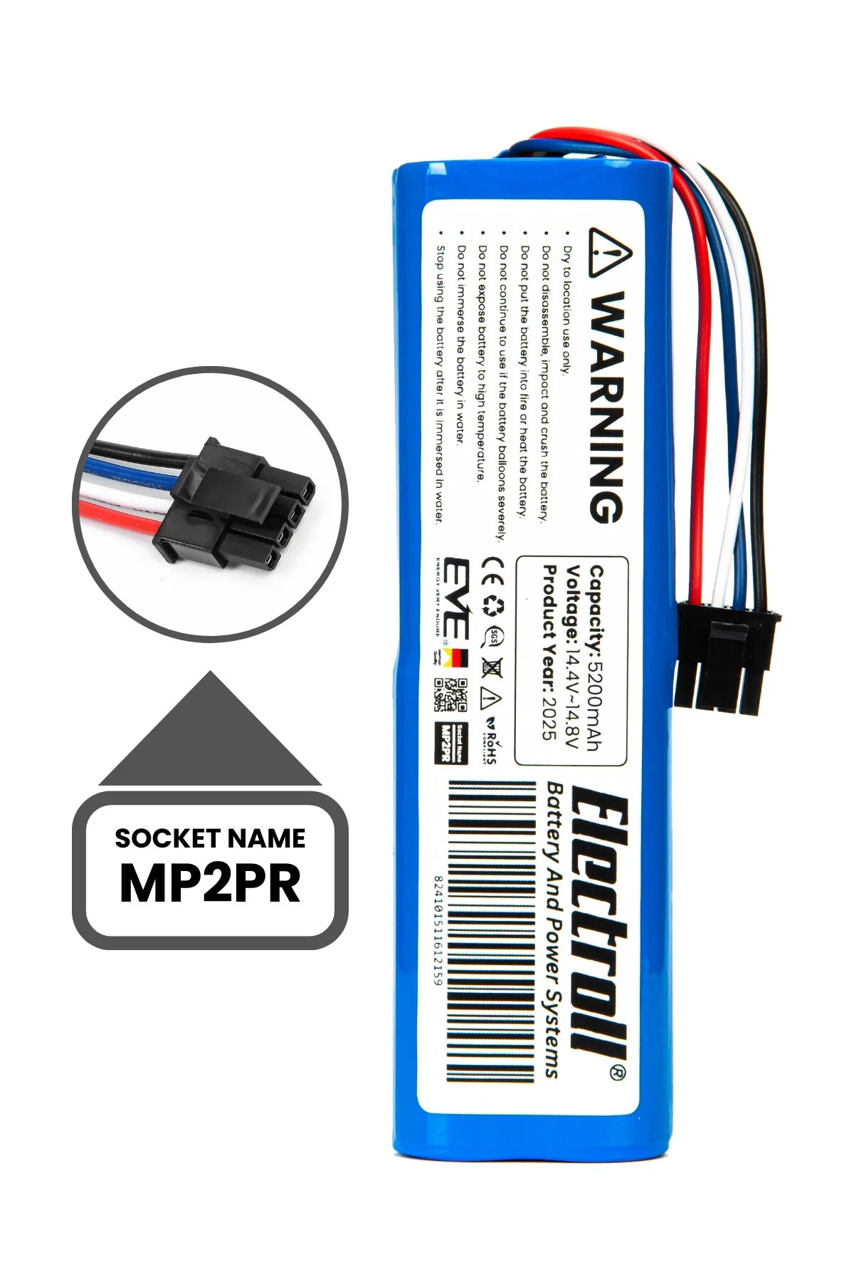باتری و شارژر تعویض ربات جاروبرقی سازگار با S10 شیائومی ظرفیت فوق العاده بالا 6400MAH ELECTROLL
